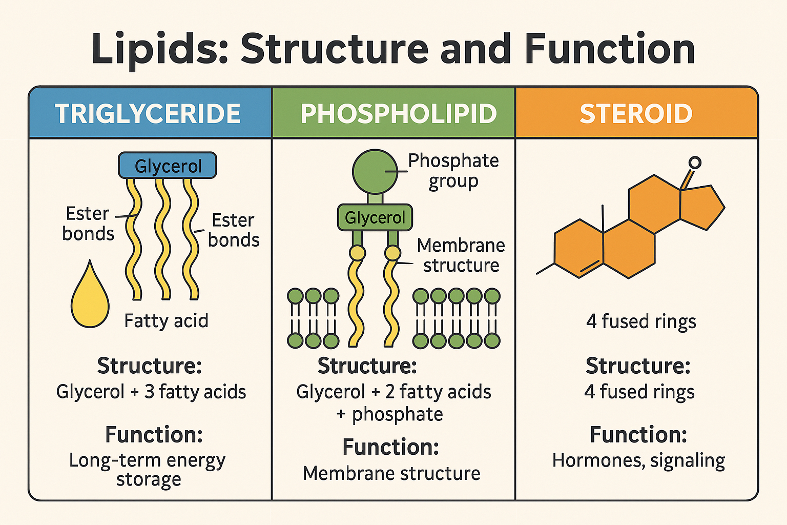 🧈 DAT Lipids Explained: Triglycerides, Phospholipids, and Steroids ...
