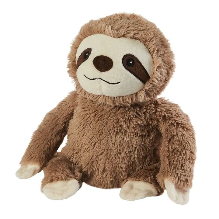 Snuggle Warmies® Brown Sloth, a microwavable lavender plush that provides soothing warmth, stress relief, and cuddly comfort for kids and adults.