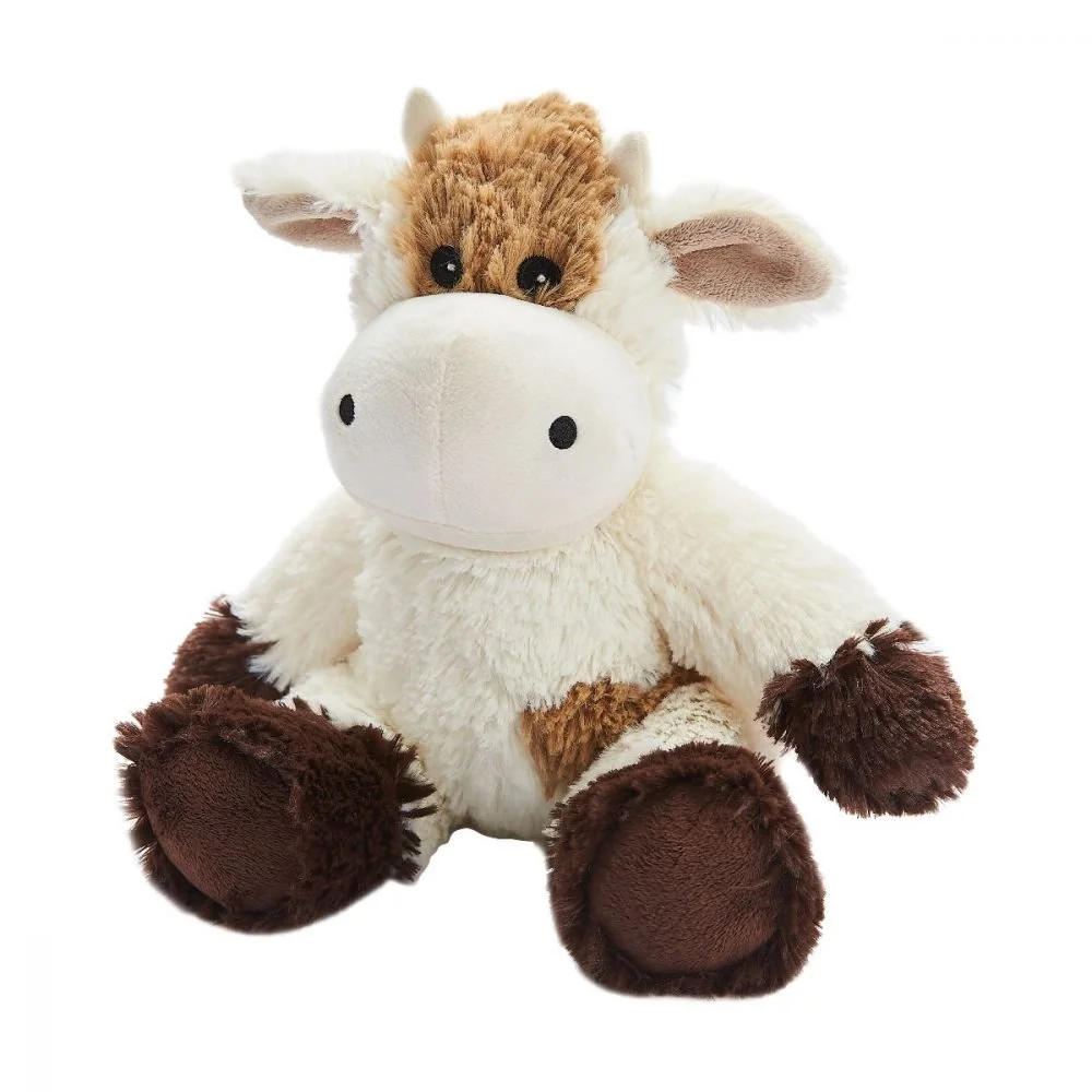 Snuggle Warmies® Cow, a microwavable lavender plush that provides soothing warmth, stress relief, and cuddly comfort for kids and adults.