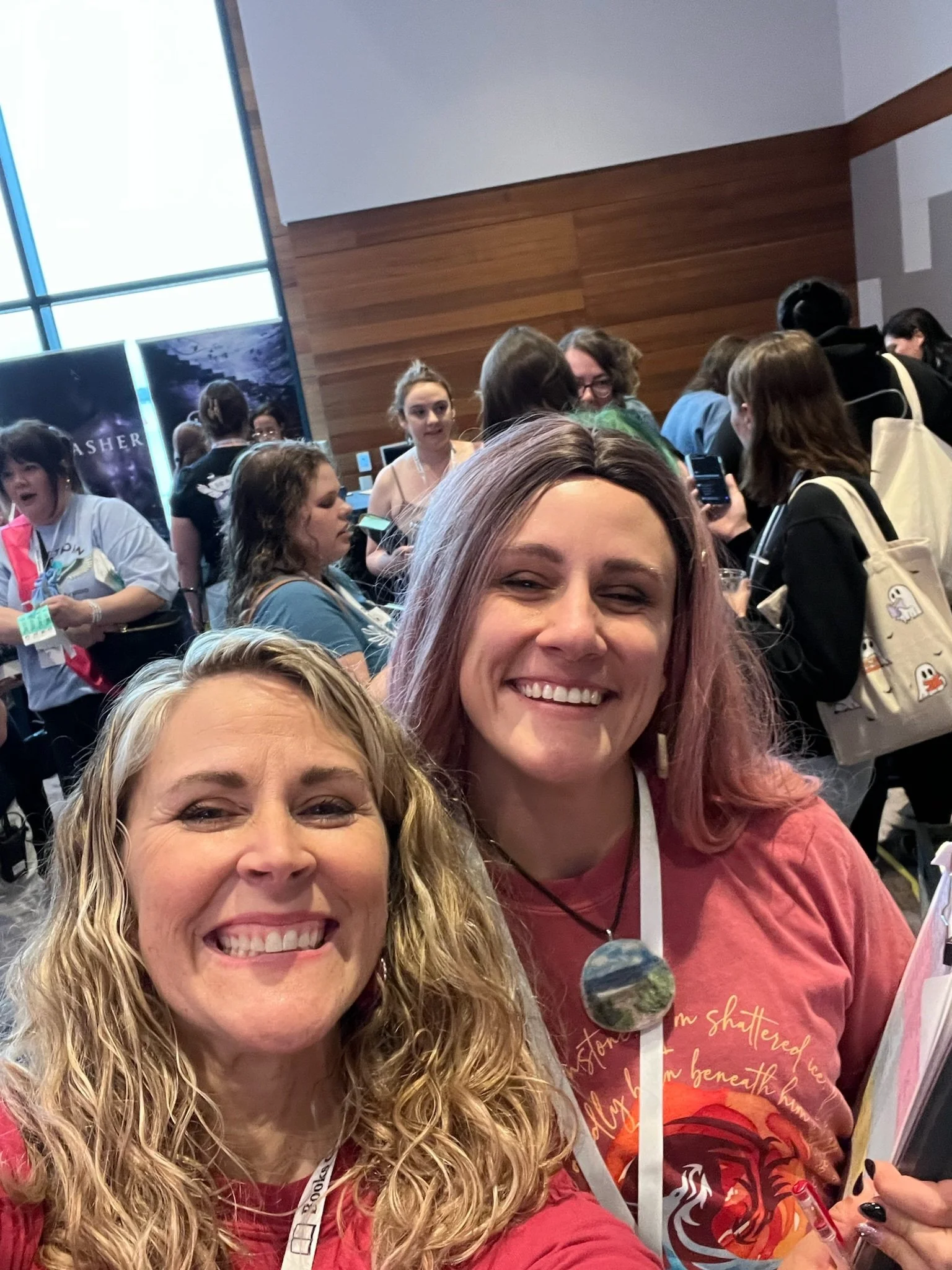 Mom and I in line for Sarah A. Parker - Books Gowns and Crowns Chp 3