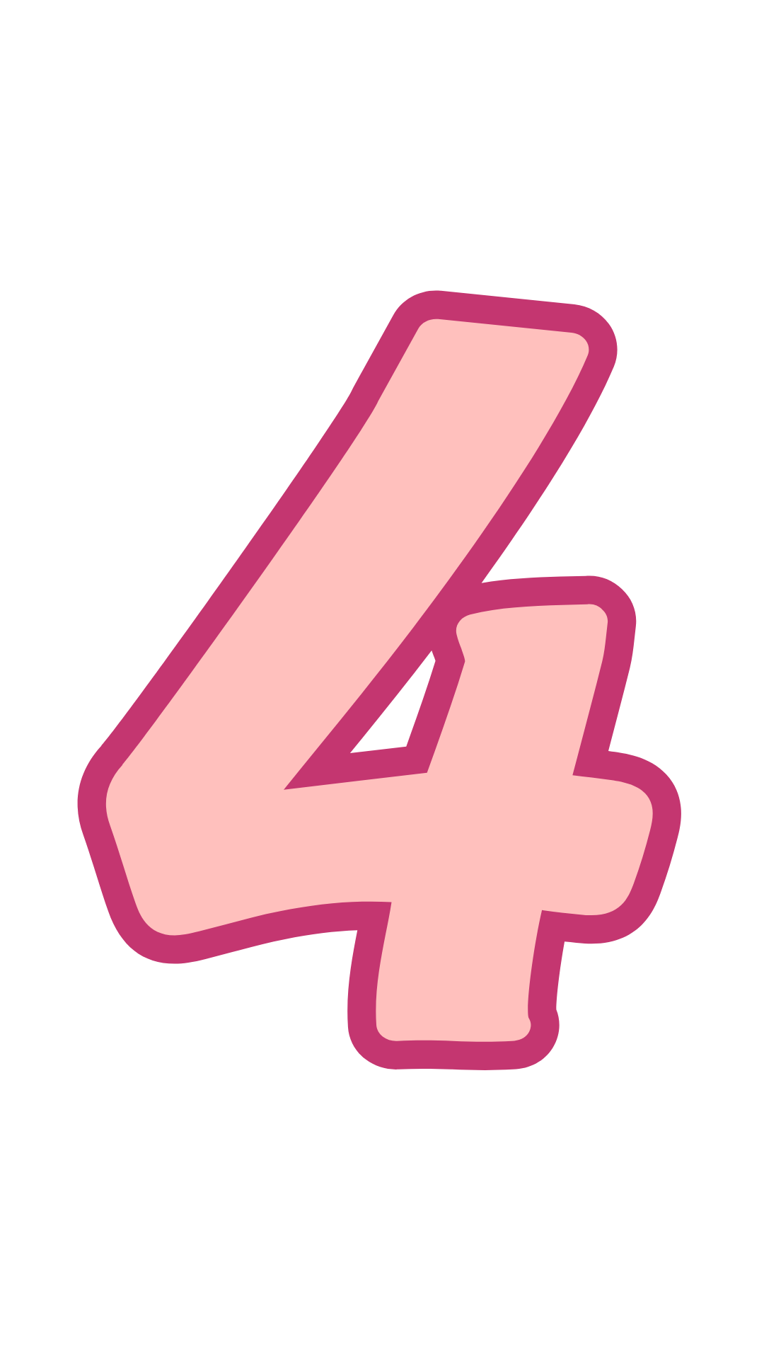 Number 4 displayed on a pink background, the final step to getting married in Dunedin, New Zealand. A relaxed wedding celebrant, creating fun and heartfelt weddings.