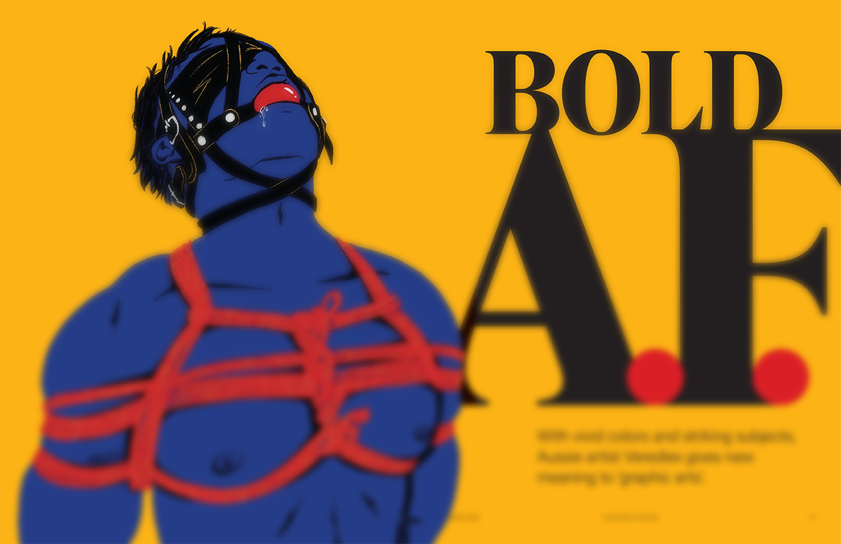 Inside page from the fourth issue of gay art magazine Quarteros Review, published by queer artist erostakles.