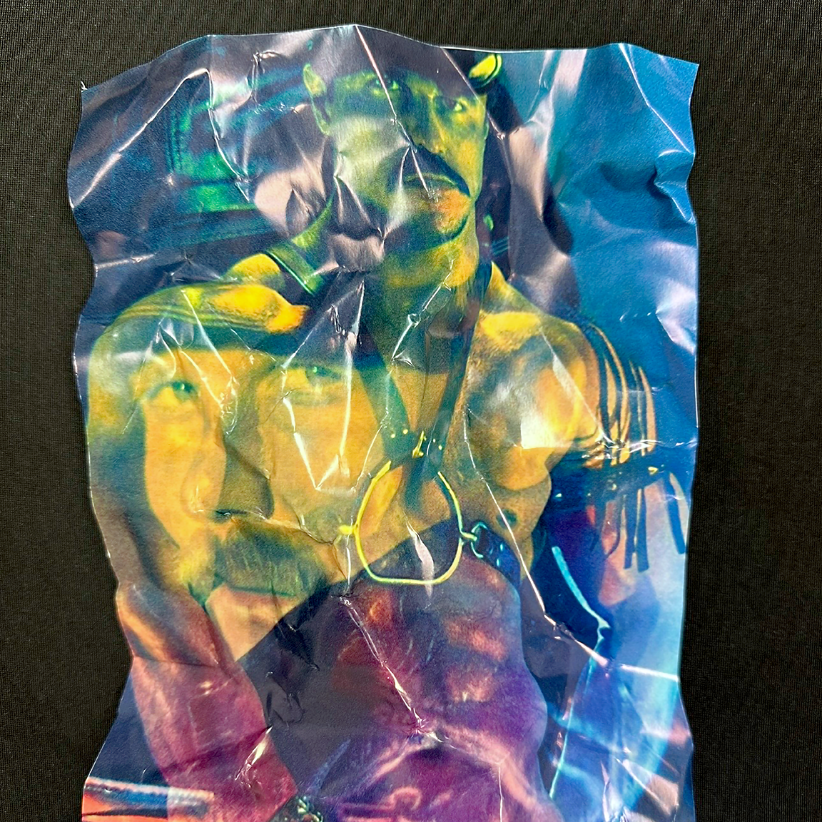 Crumpled collage of vintage gay art by artist Zackary Petot