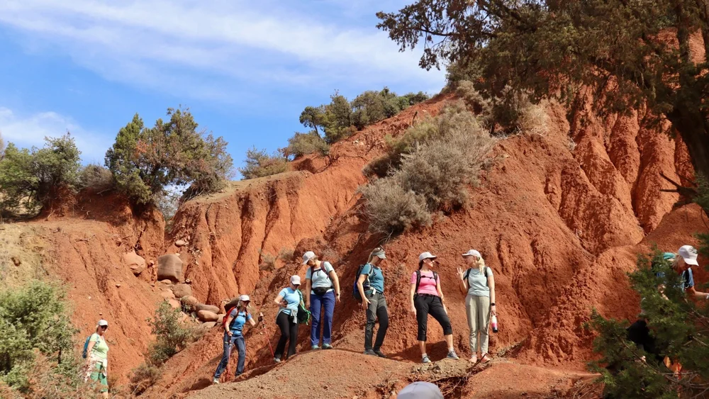 Hikers in the Atlas Mountains