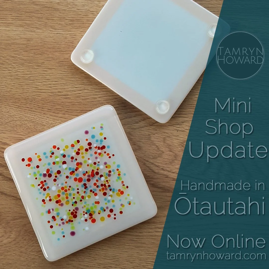 🎉So I've made a mini shop update!🎉

With my new kiln, I've been able to do some glass fusing as well. So alongside a couple of leadlight lightbox panels and a mirror, you'll see some fused glass coaster sets.

I've also reduced the price on most of