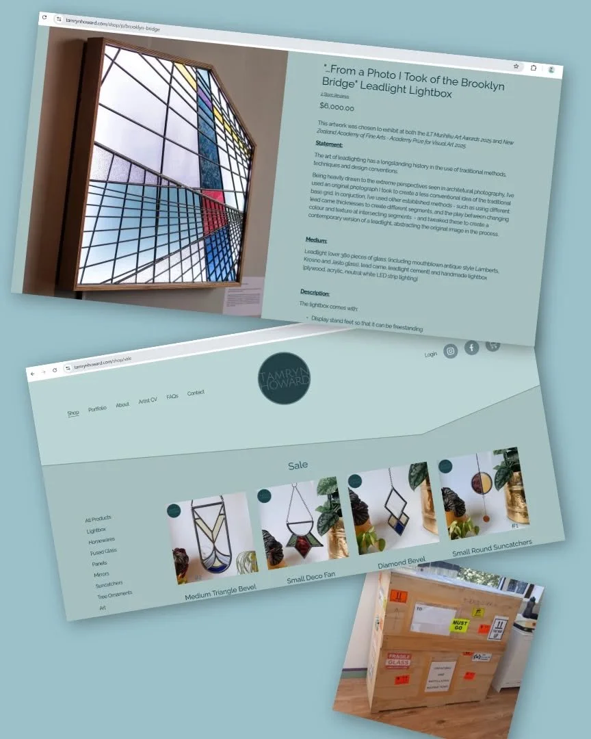 &quot;...From a Photo I Took of the Brooklyn Bridge&quot; has finally made it back home after it's travels!

So it's now listed on my website for purchase.

I also need to make space in my studio, so I've put a bunch of my stock on sale.

Go check it