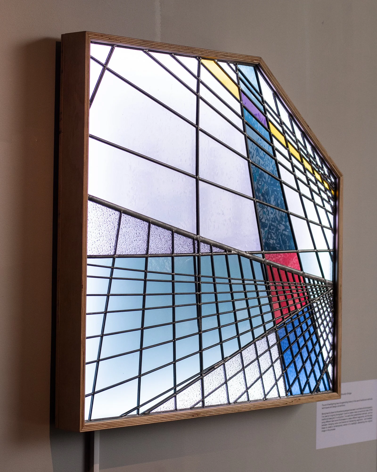 On display: …From a Photo I Took of the Brooklyn Bridge, 2025 
Leadlight and lightbox, 852mm h x 907 w x 67mm d
(Photo credit: Southland Art Society [@southland_art_society]. (2025, November 8). Instagram https://www.instagram.com/southland_art_socie