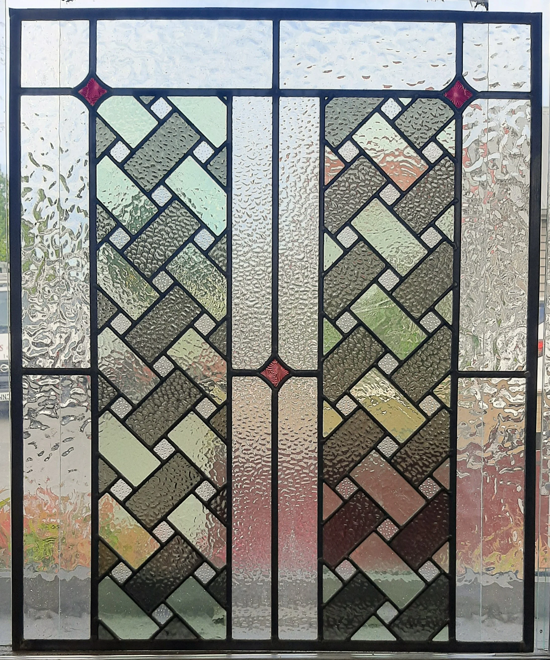 Window commissioned by Aigantighe Art Gallery - designed by both Roselyn Cloake and Francine Spencer, 2024, December 4.