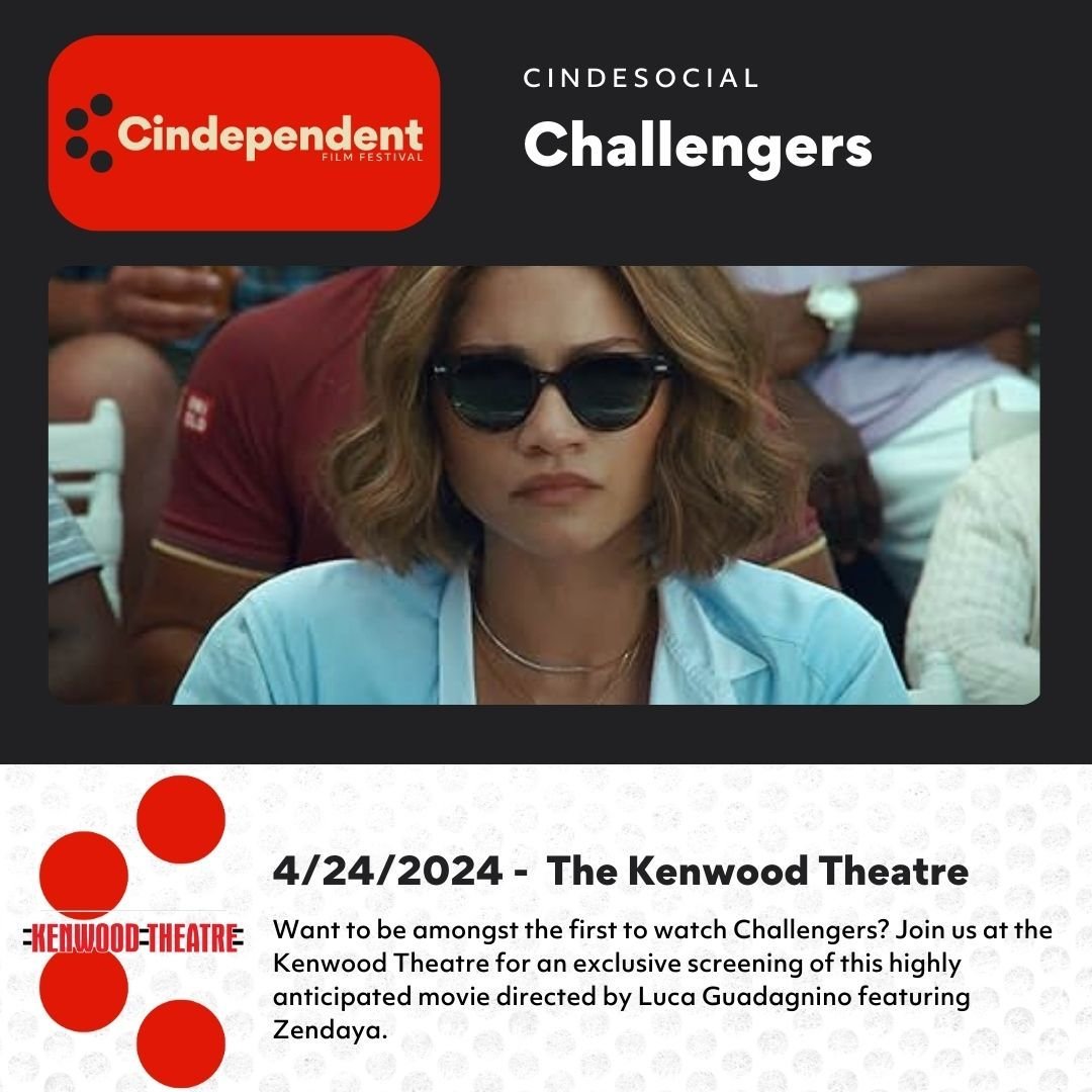 🚨CindeSocial Alert🚨
We've had the amazing opportunity of partnering with The Kenwood Theatre and @owensgroupagency to provide an early access screening of the new movie Challengers!

🎟️Tickets are available via link in bio, there are only 30 ticke