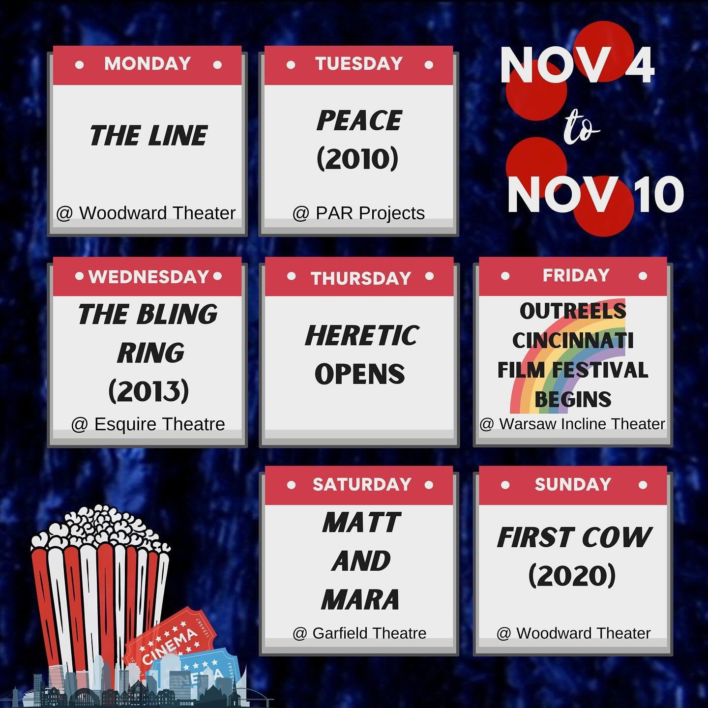 Well, it&rsquo;s undeniably election week, and I believe that Cincy&rsquo;s film programming this week is in conversation with the moment.

On Monday, @woodwardtheater has a Cincy exclusive screening of Alex Wolff&rsquo;s new film, The Line - a chaot