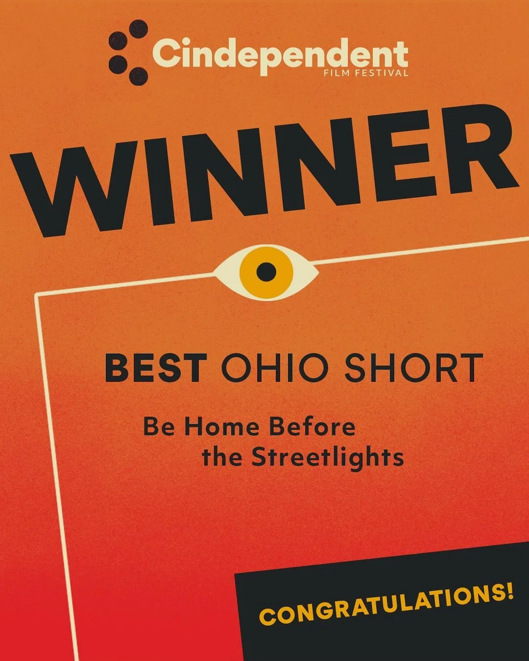 We wanted to give a very special shoutout to our 2025 Cindependent Film Festival winner for Best Ohio Short: BE HOME BEFORE THE STREETLIGHTS 👏❤️🌇

This film features beautiful Cincinnati imagery, and we are so proud to have a film this incredible c