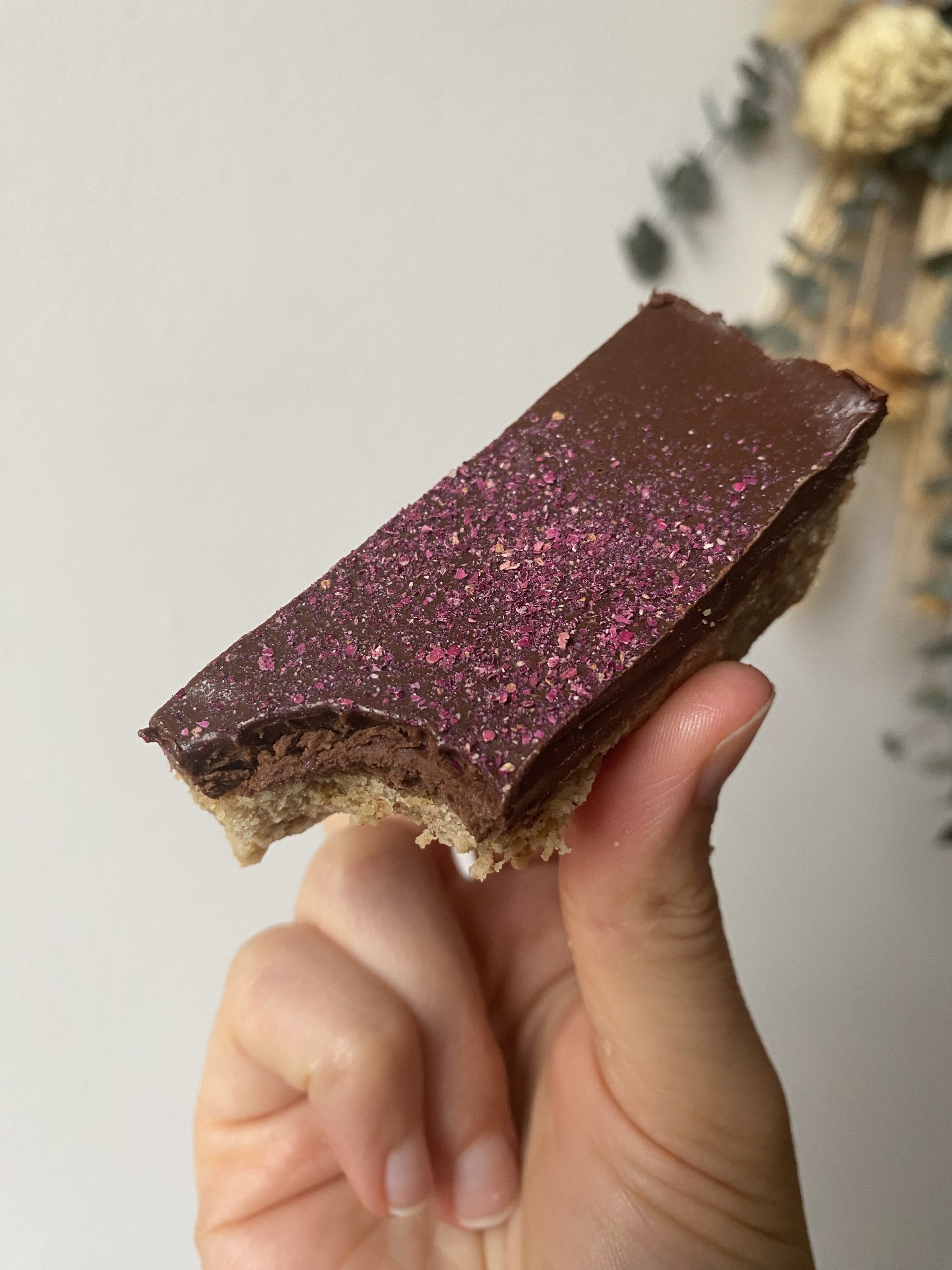 Barre sans cuisson pâte à biscuit et fudge