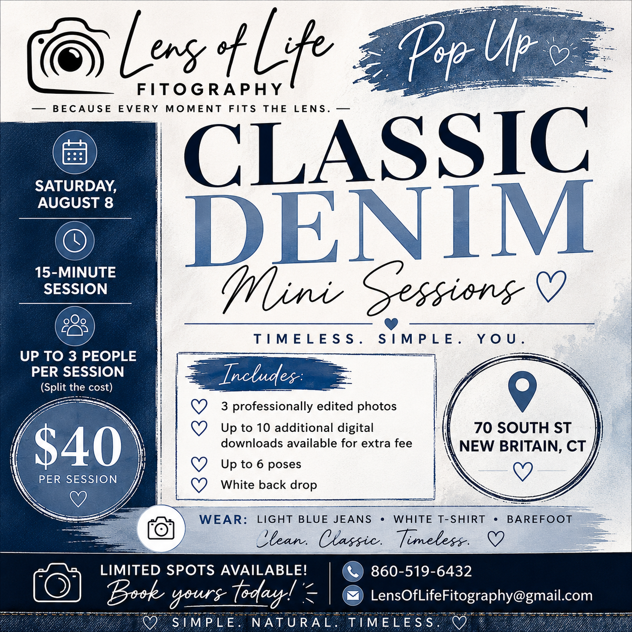Classic Denim Mini Session - Pop Up