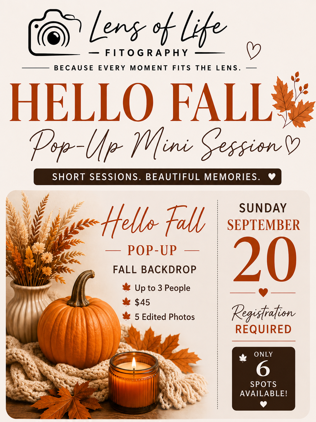 LENS OF LIFE FALL POP UP