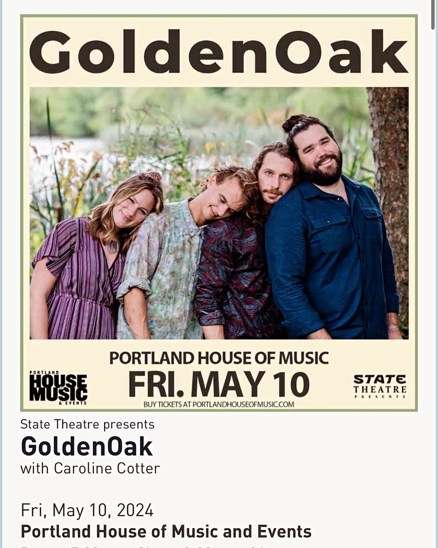 Friday night in Portland, with Golden Oak! 

@portlandhouseofmusic @goldenoakmusic @statetheatreportland #portlandmaine #portlandmainemusic