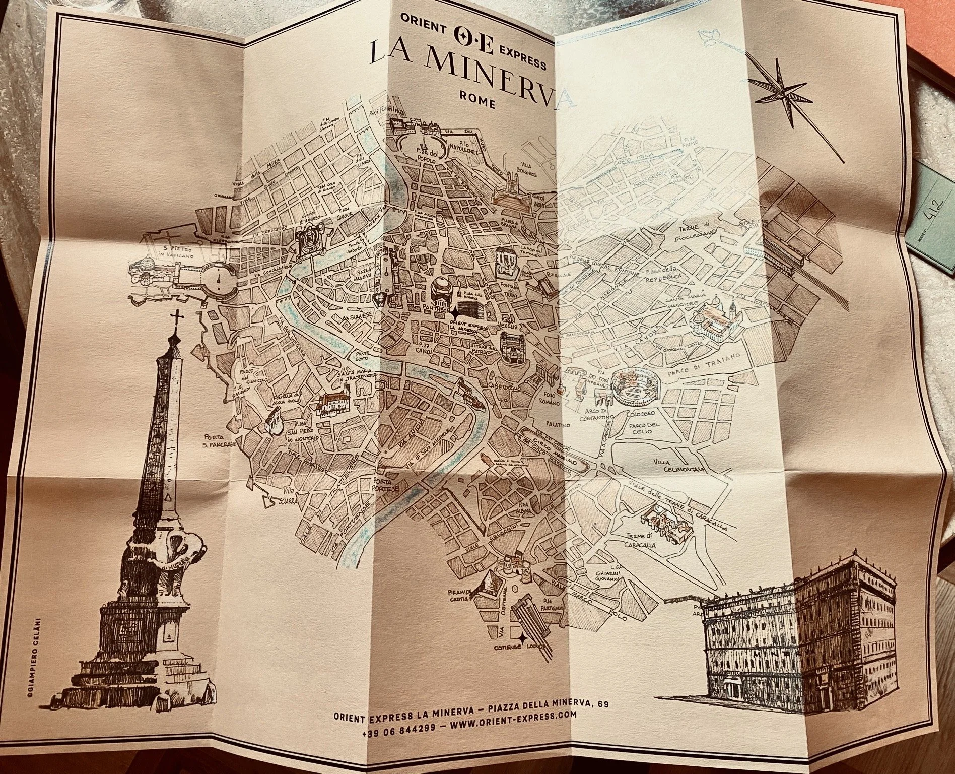 Mappa Orient Express la Minerva Roma