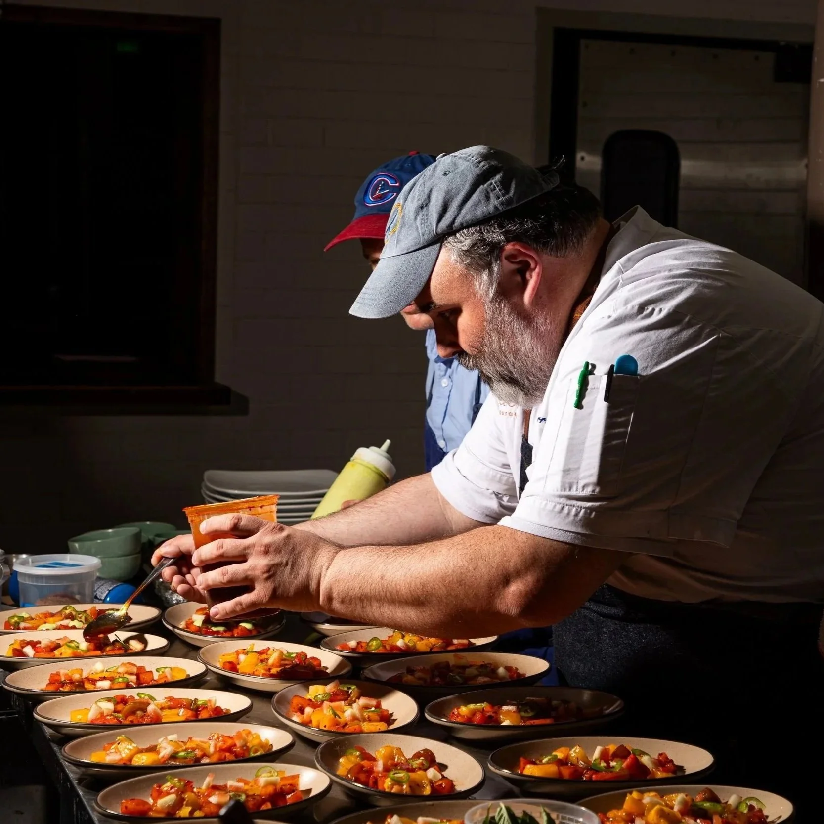 Executive Chef Farrell Harrison in the kitchen at Plates Restaurant & Bar, New Orleans
