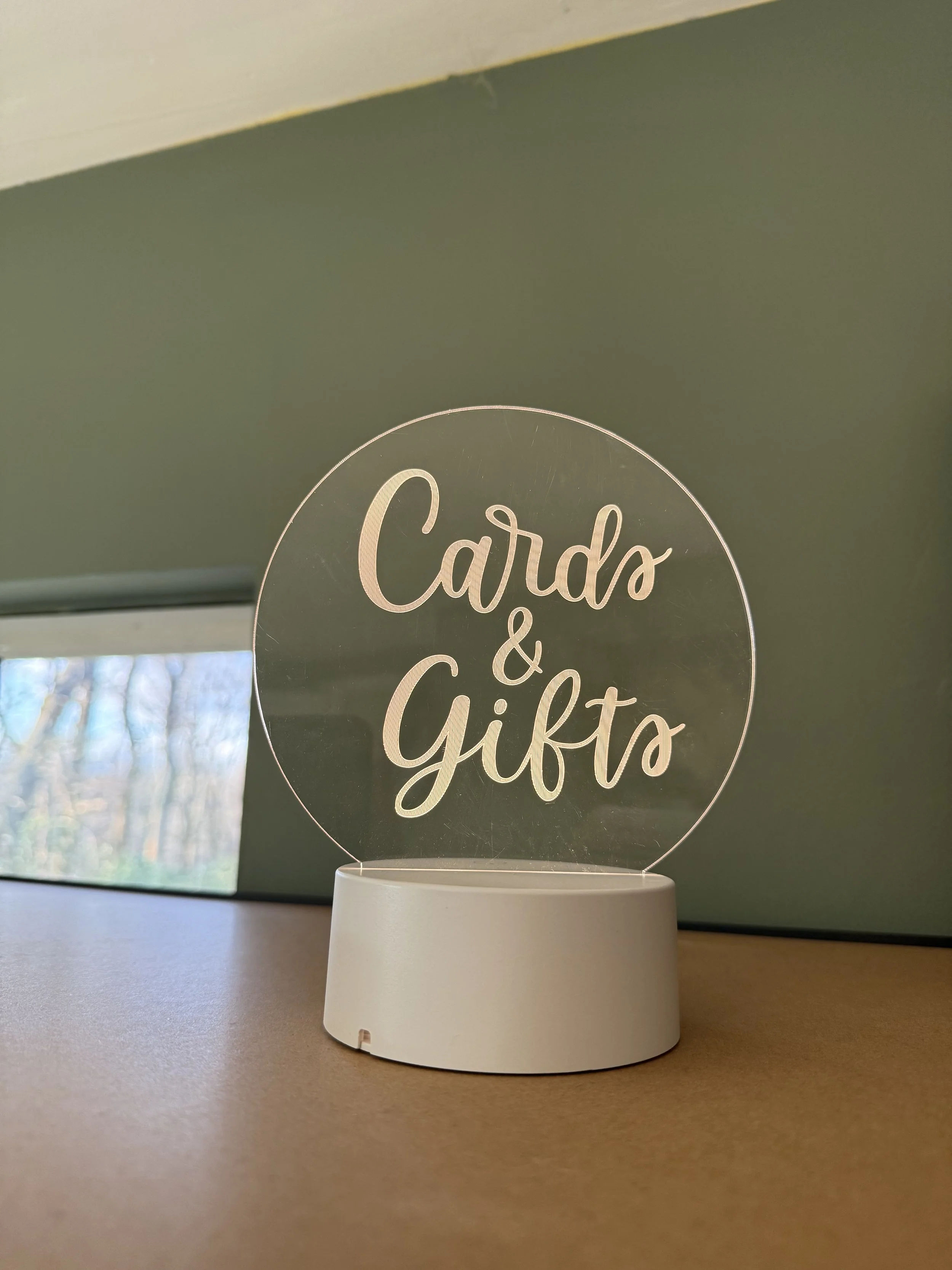 LED Cards + Gifts sign - $2