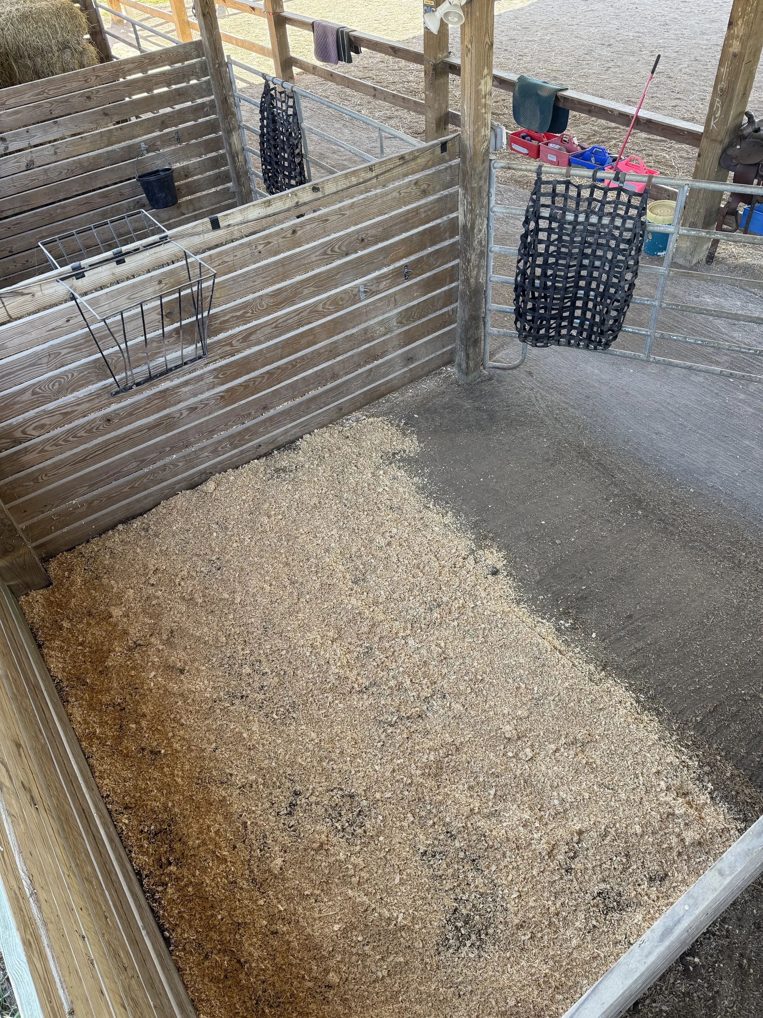 Clean, with fresh shavings when needed.