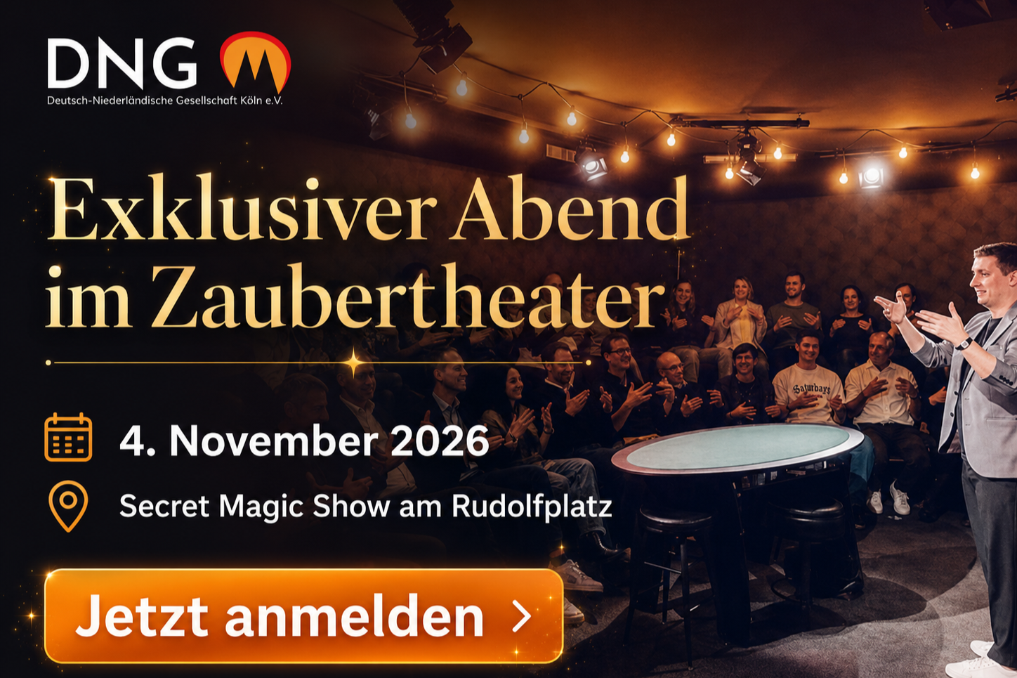 Exklusiver DNG-Abend im Zaubertheater: Secret Magic Show am Rudolfplatz