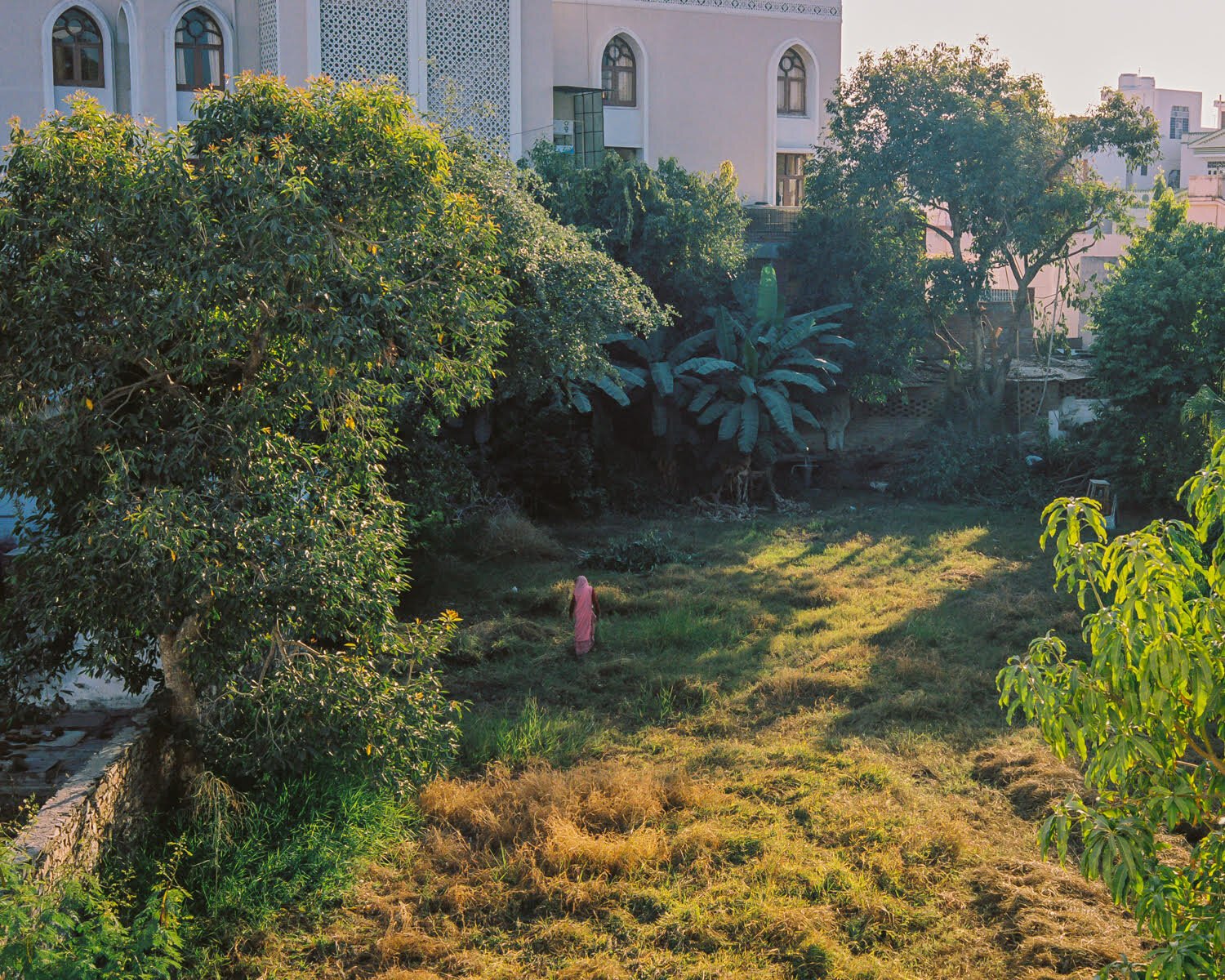 “Lady in Yard, Udaipur 2015” by Saleem Ahmed | Plaubel Makina 67, Kodak Porta 160/400 Film