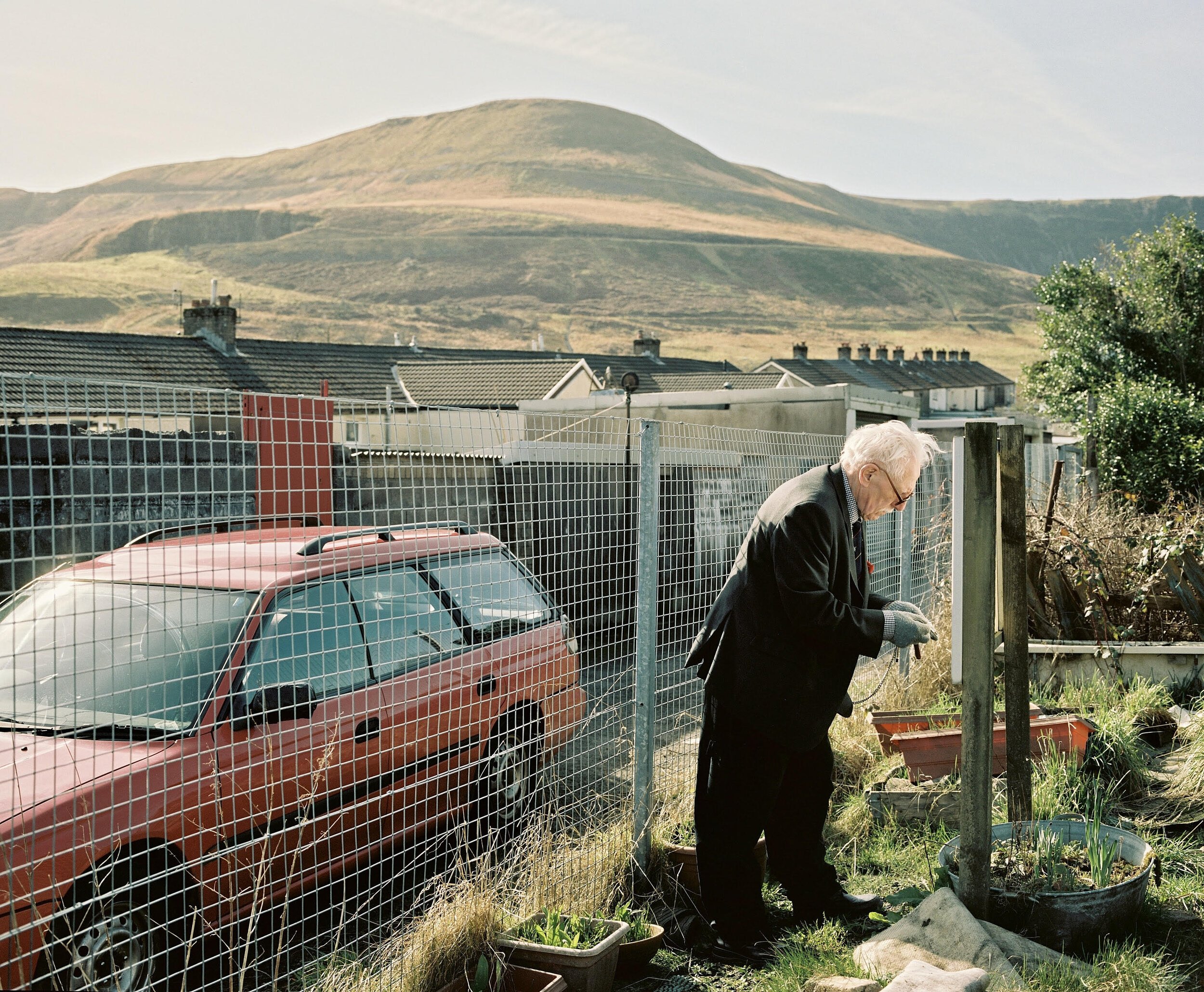 "Tony at his allotment, Cwmparc, Wales, 2017” by Dan Wood | Mamiya 7, Kodak Portra 160 FIlm