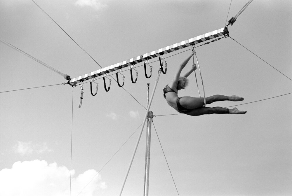  This is an Acrobat from The Hanneford Circus. They’d rehearse for days out in the open before the tent ever goes up. 