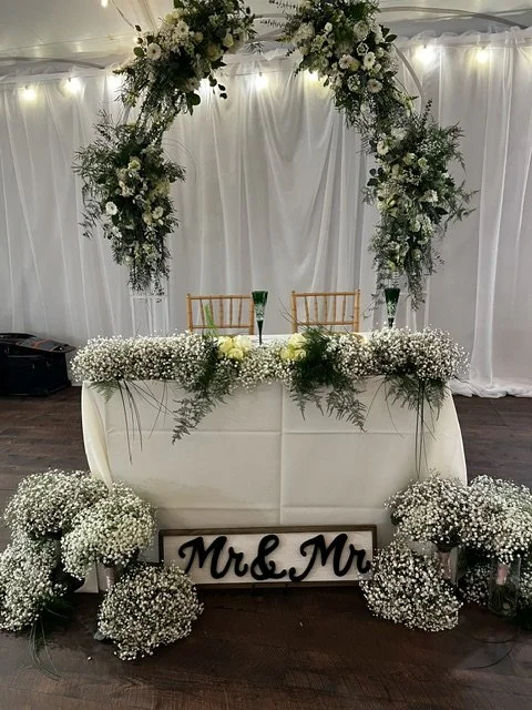 Floral Sweetheart Table Decor Fairfield CT Burr Mansion