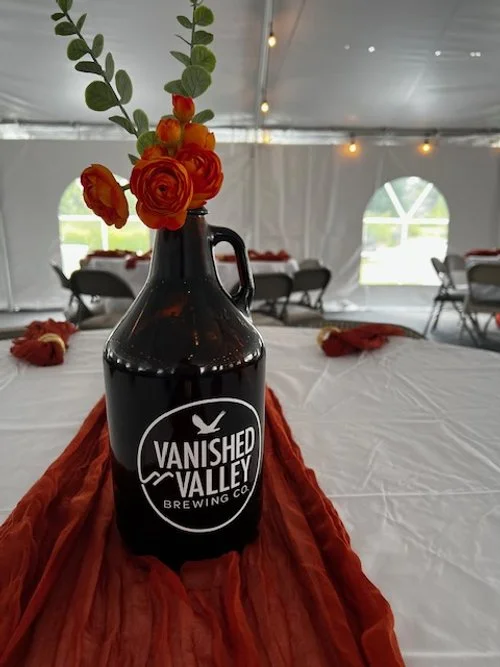 Wedding Reception Decoration Design- Vanished Valley Brewery Ludlow, MA
