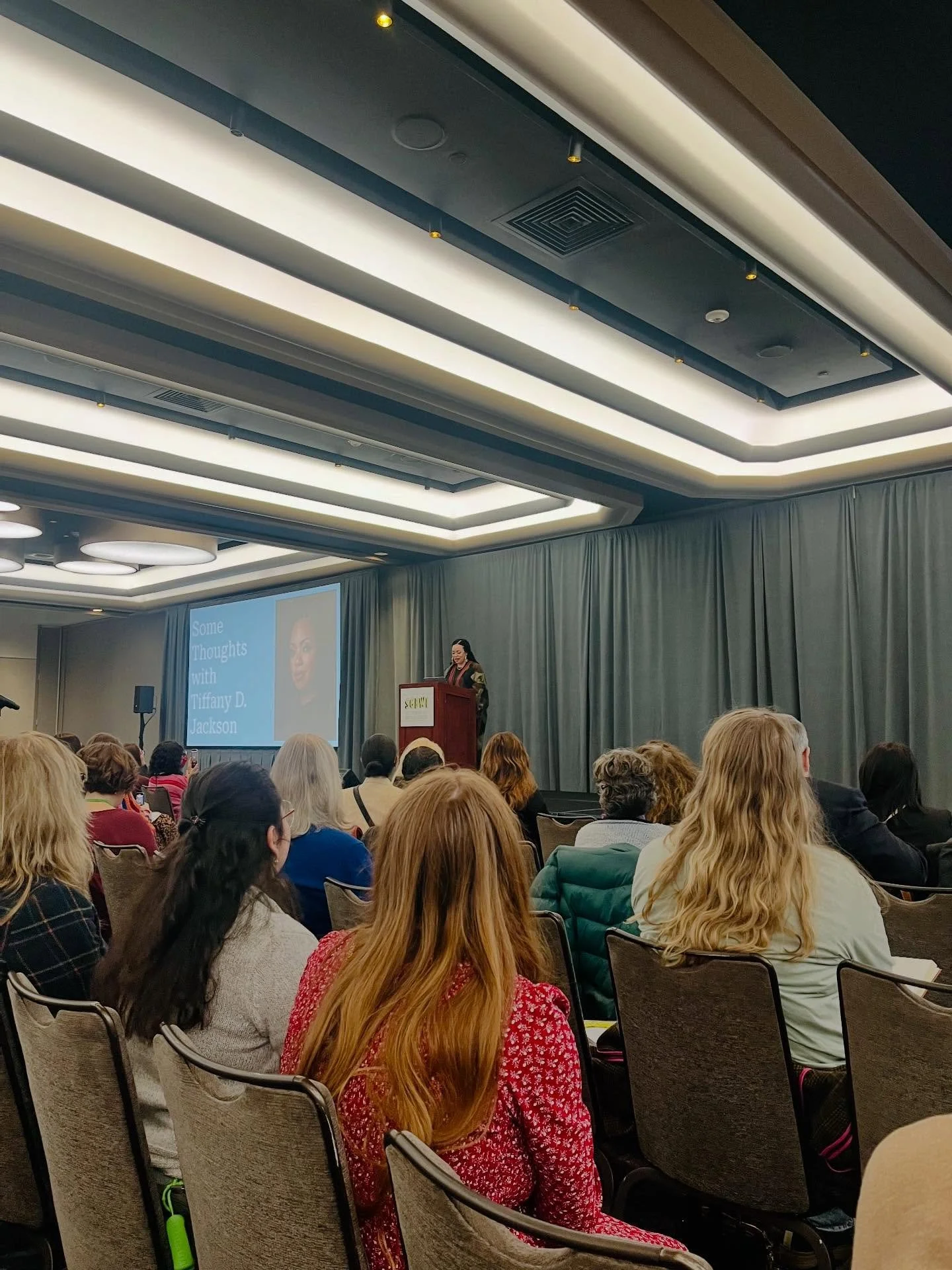 Barely took any photos at the #scbwiny26 conference, but that&rsquo;s because I was so busy having a great time! @megmedinabooks and @as_king_ gave such fantastic breakout presentations. I loved the talks from @jasonreynolds83 and @writeinbk , funny,