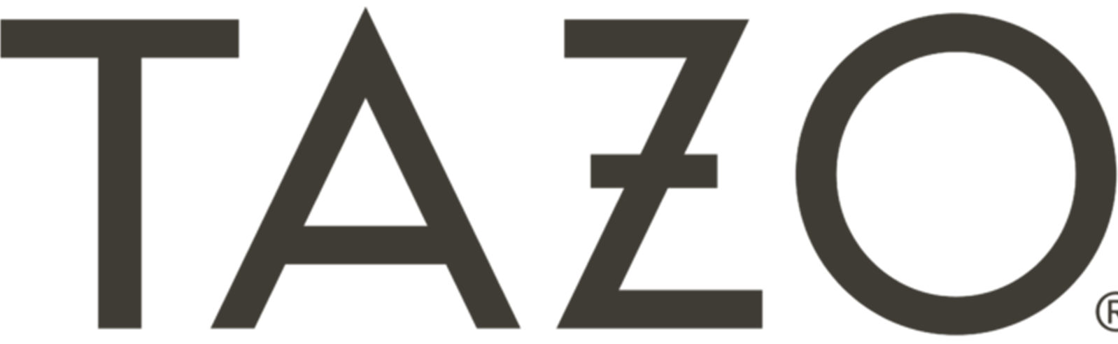The logo of TAZO tea brand in black and grey colors.