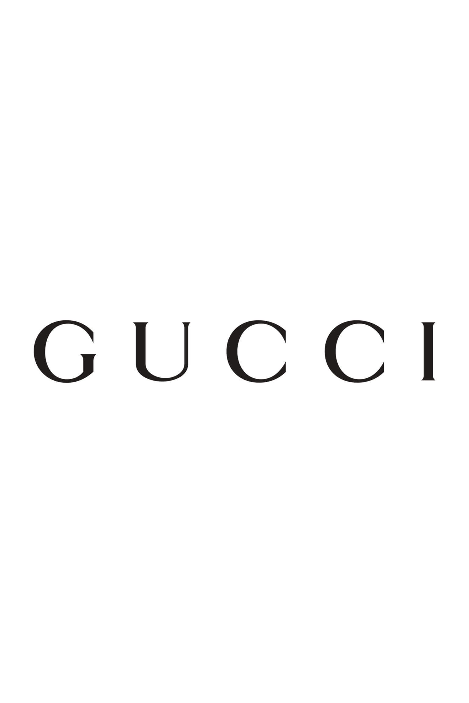 GUCCI logo on a white background