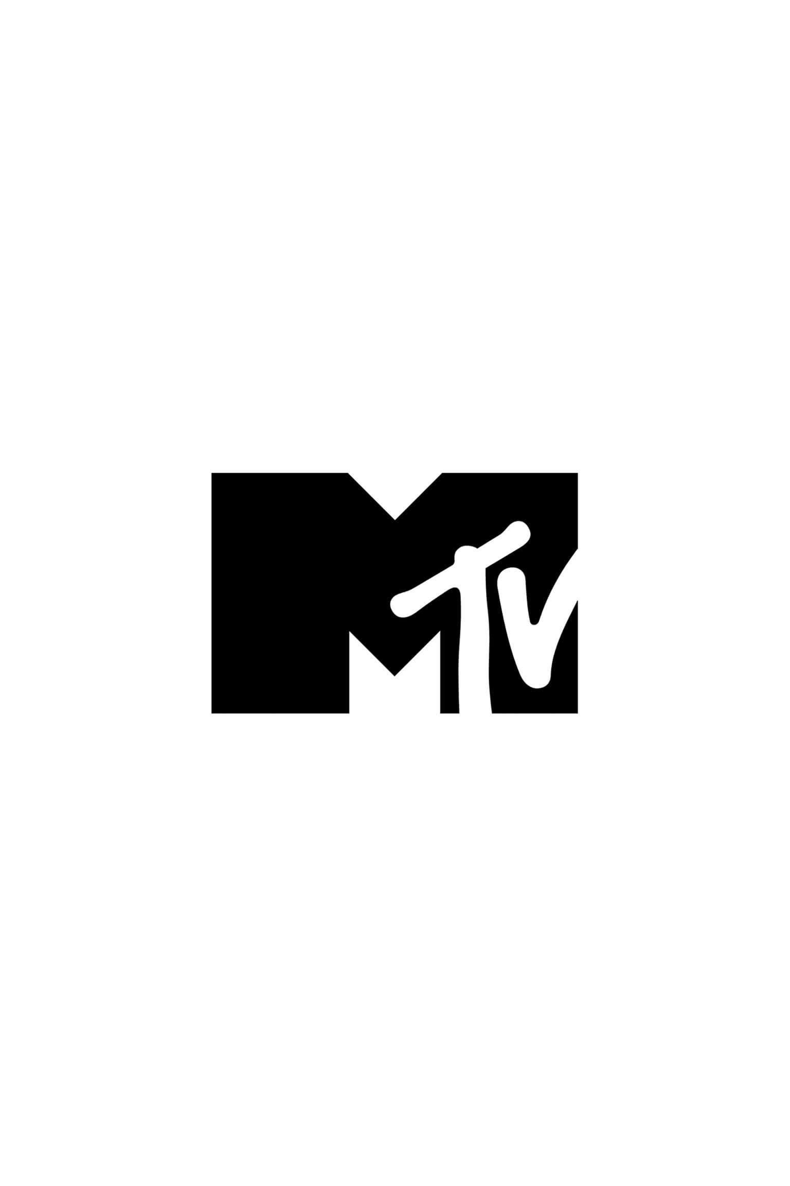 Black and white MTV logo with large black 'M' and smaller 'TV' text overlapping on the lower right side of the 'M'.