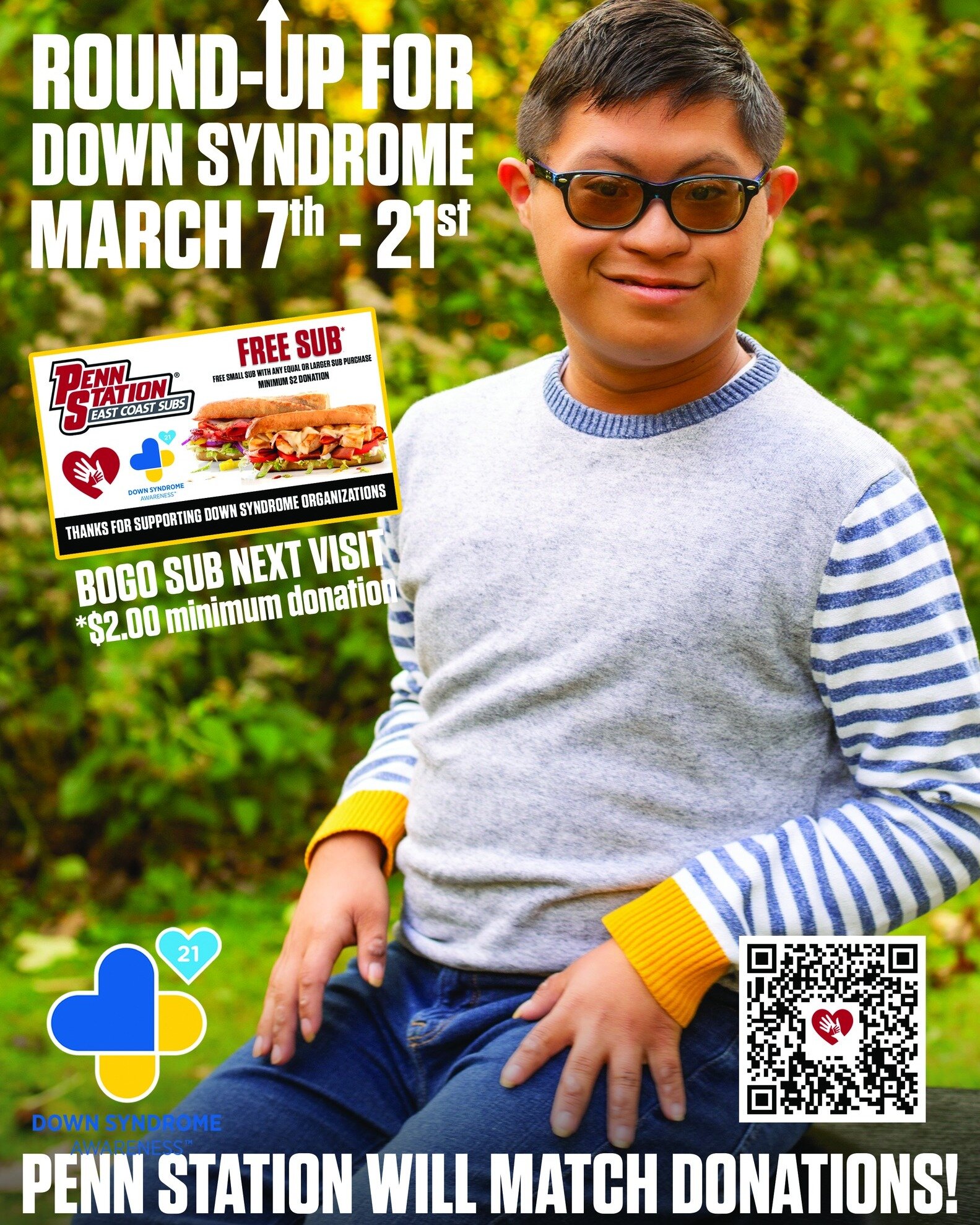 Starting THIS WEEK! In just 3 days, this incredible campaign starts. Don't forget to round UP for Down syndrome at Penn Station!