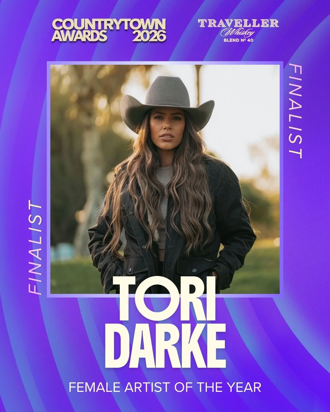 Absolutely blown away to be a top 5 finalist in 2 categories in this years @countrytown_au awards 🥹🏆✨

Fam this is all because of you, these awards are fan voted and I have never been so grateful for all of your love and support in voting for me 🤍