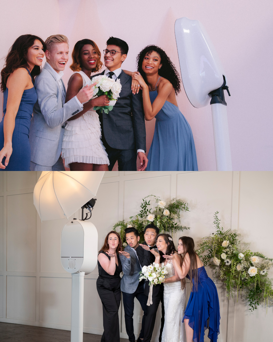 people at events using a photo booth