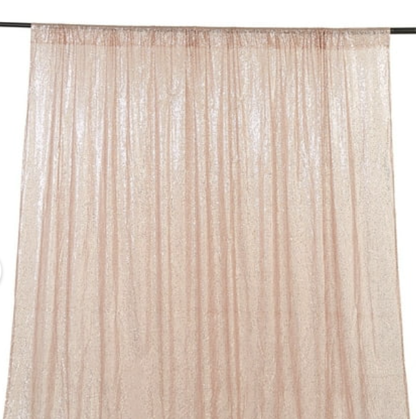 Champagne sequin backdrop for rent