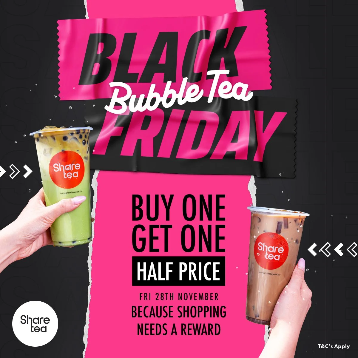 Buy One Get One Half Price- Sharetea
