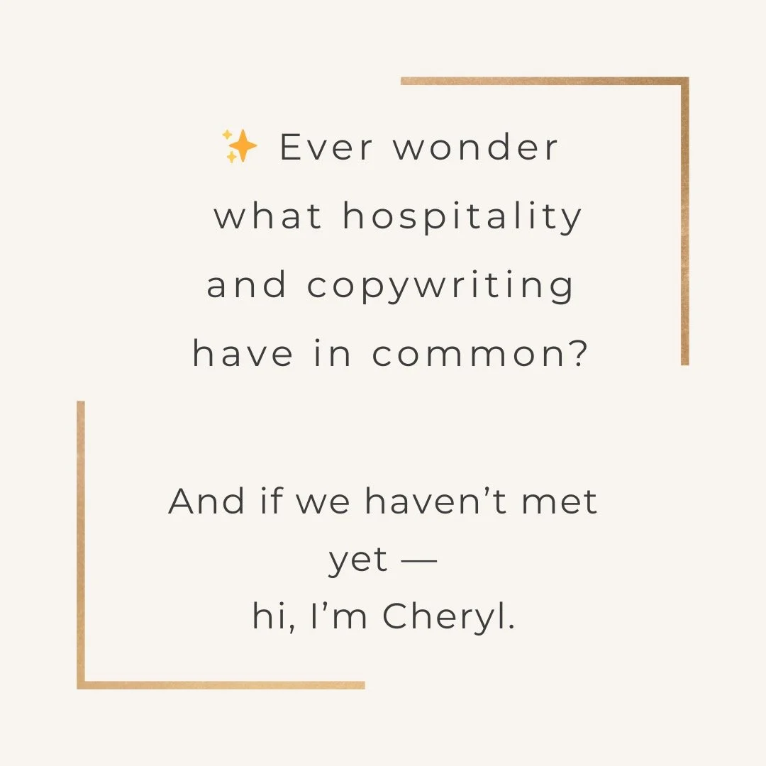 Hospitality taught me it belongs everywhere &mdash; especially in copywriting.

Because trust and connection start long before anyone buys. 💛

PS: Want to explore what this could look like for your brand? 
My inbox is always open. #copywritingtips #