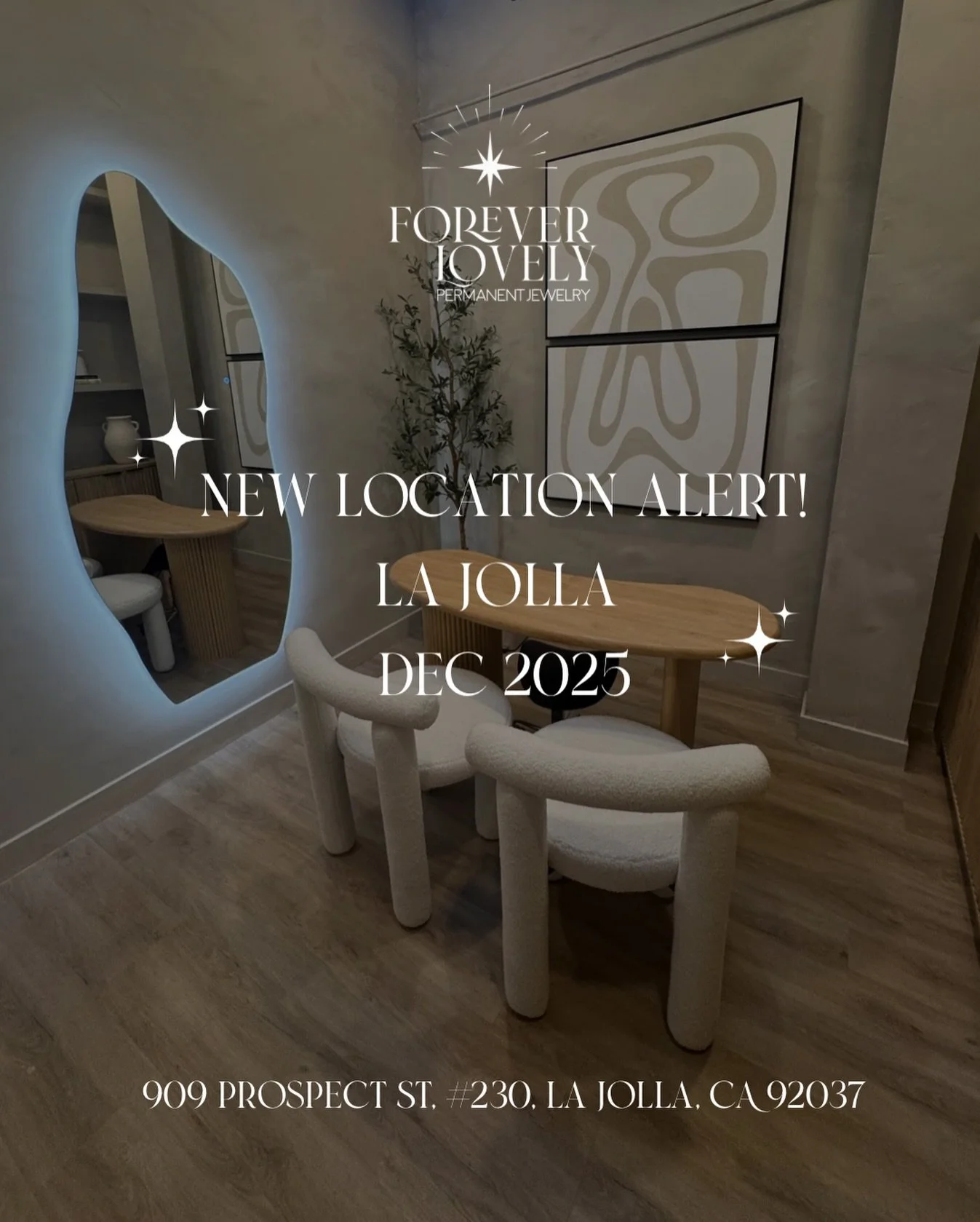 ✨ Forever Lovely Permanent Jewelry has exciting news! ✨
We&rsquo;re officially moving to La Jolla! 💙

But don&rsquo;t worry, my North County babes &mdash; we&rsquo;ve still got you!
We&rsquo;ll continue offering select days in Rancho Bernardo so you