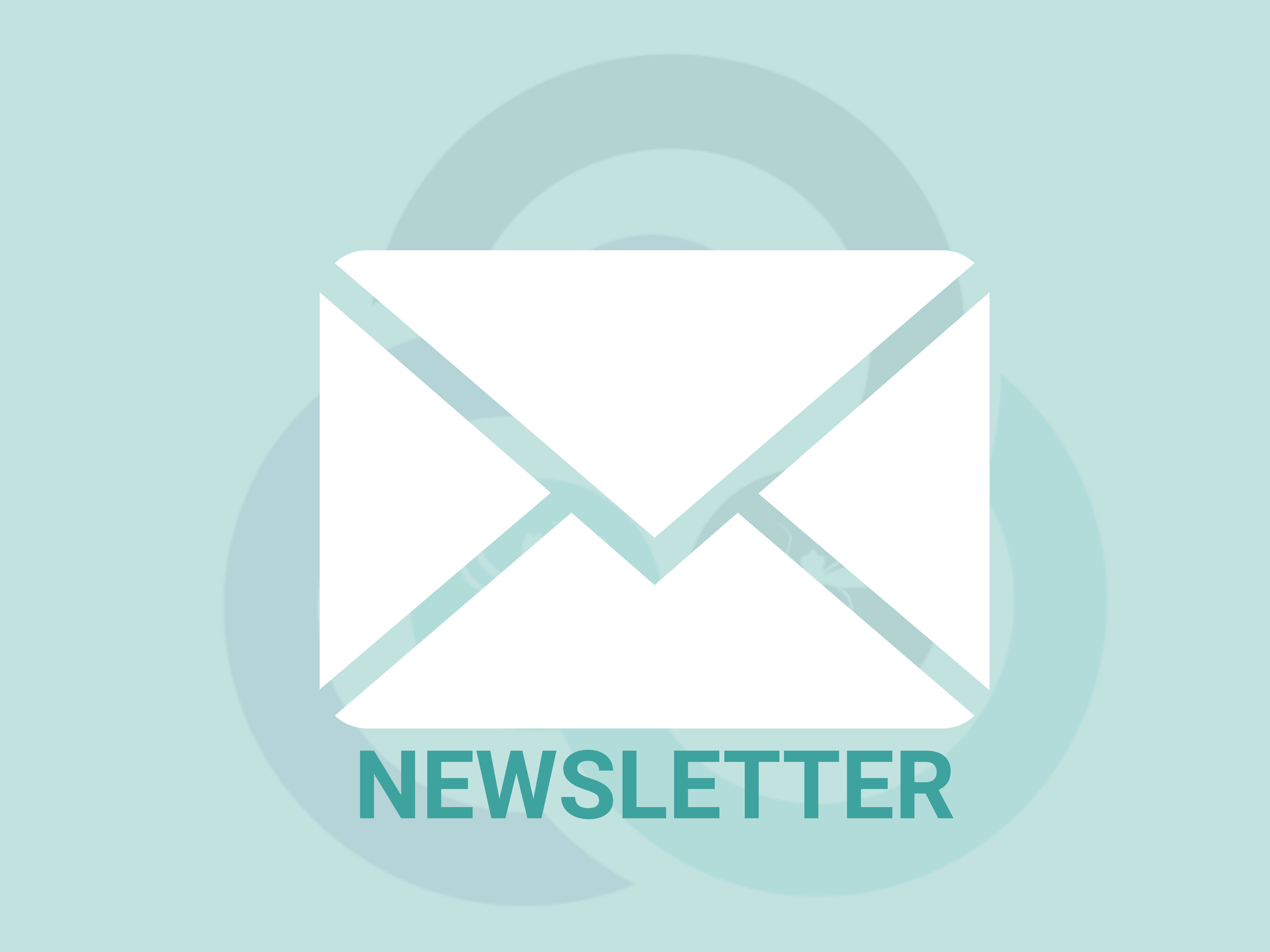 A button to access the newsletter containing an image of an envelope imposed over the VectorED Network logo.