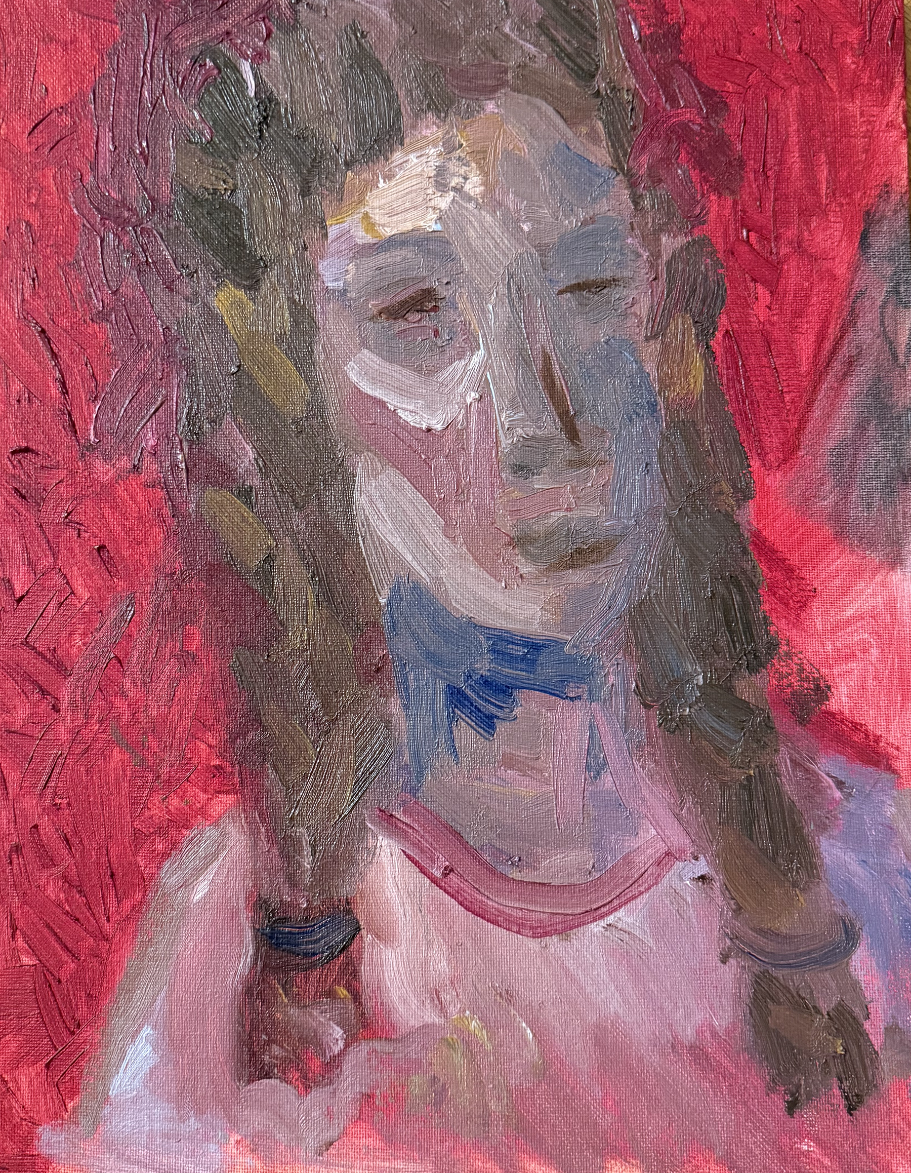 Self-Portrait, oil on canvas board.