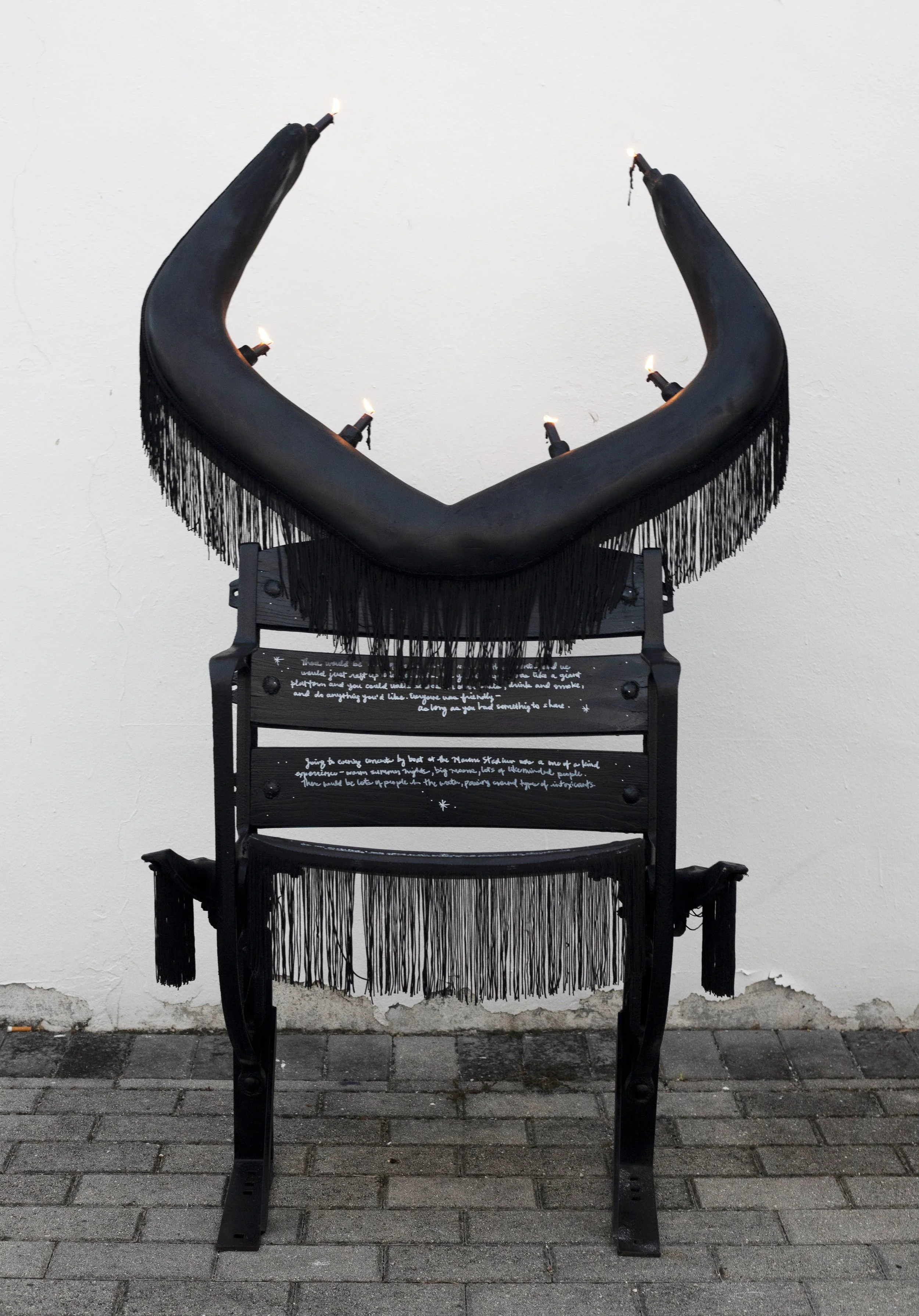 "Memory Throne" by artist Gloria Hernando created for Miami Marine Stadium "If Seats Could Talk" restorative initiative