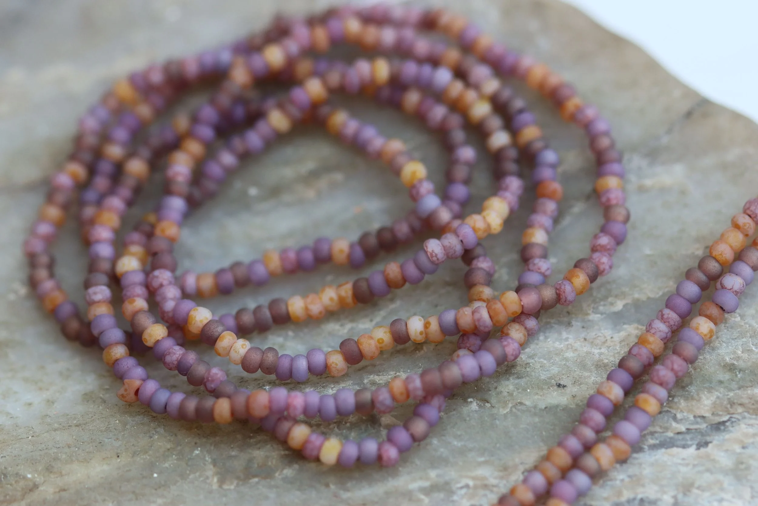 Weathered Lavender 10/0 Czech Glass Aged Picasso Seed Beads Mix