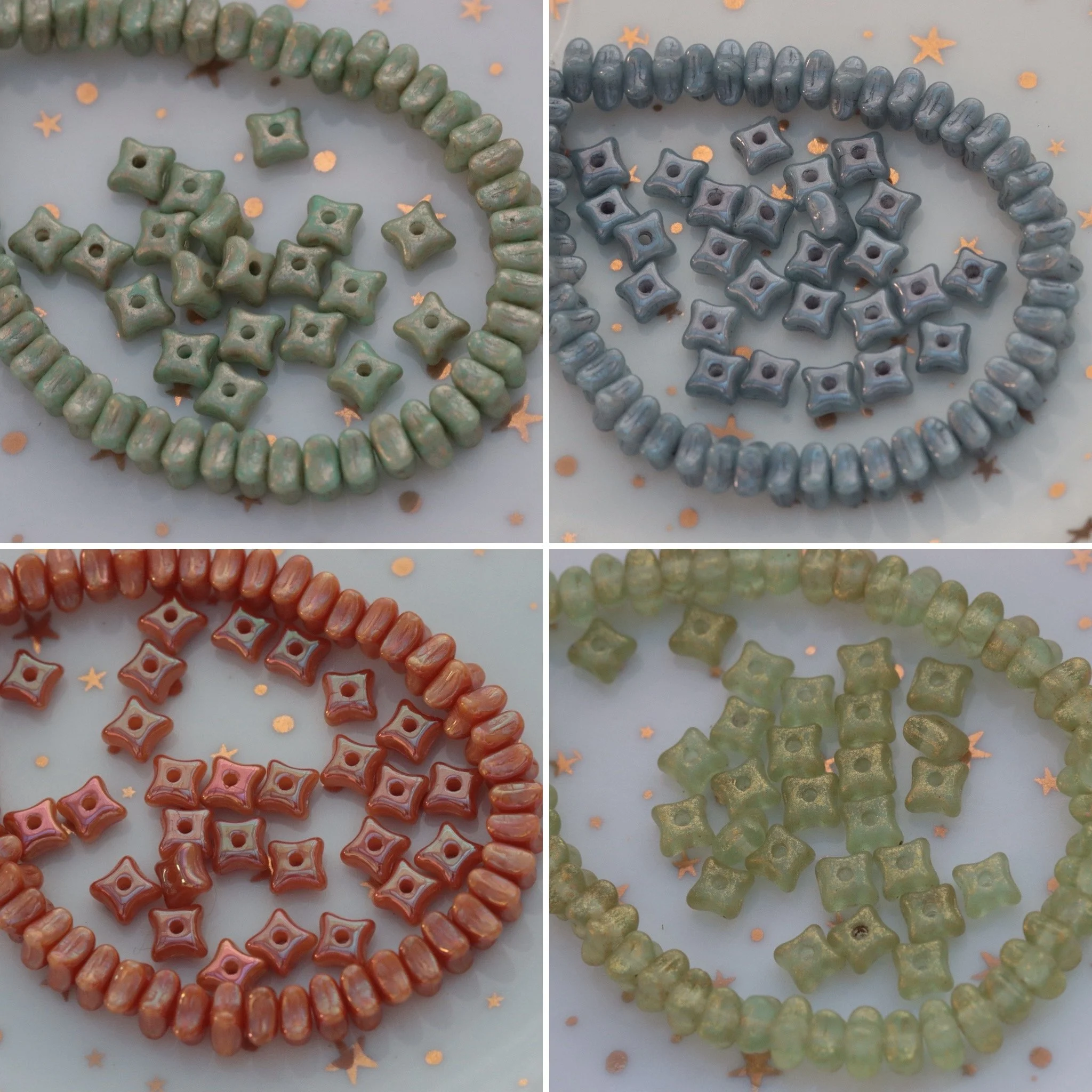 Czech Glass Orion Beads 4x4mm, 50 Beads