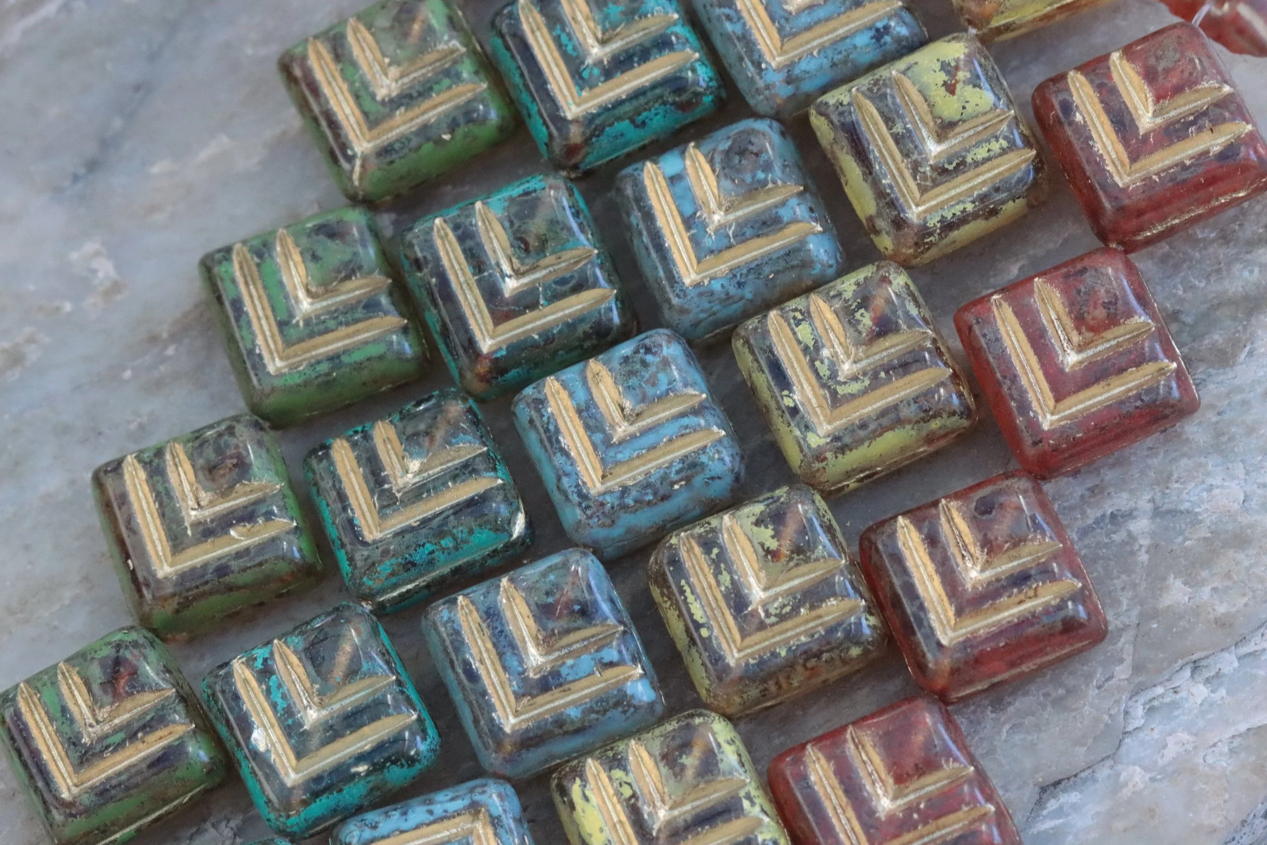 Arrow Rhombus Czech Glass Beads 17x16mm