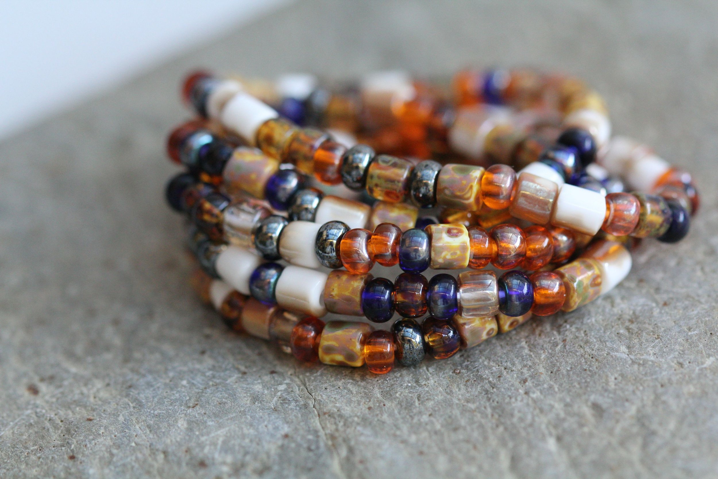 River Pebbles 6/0 Aged Seed & Tube Mix Czech Glass Beads