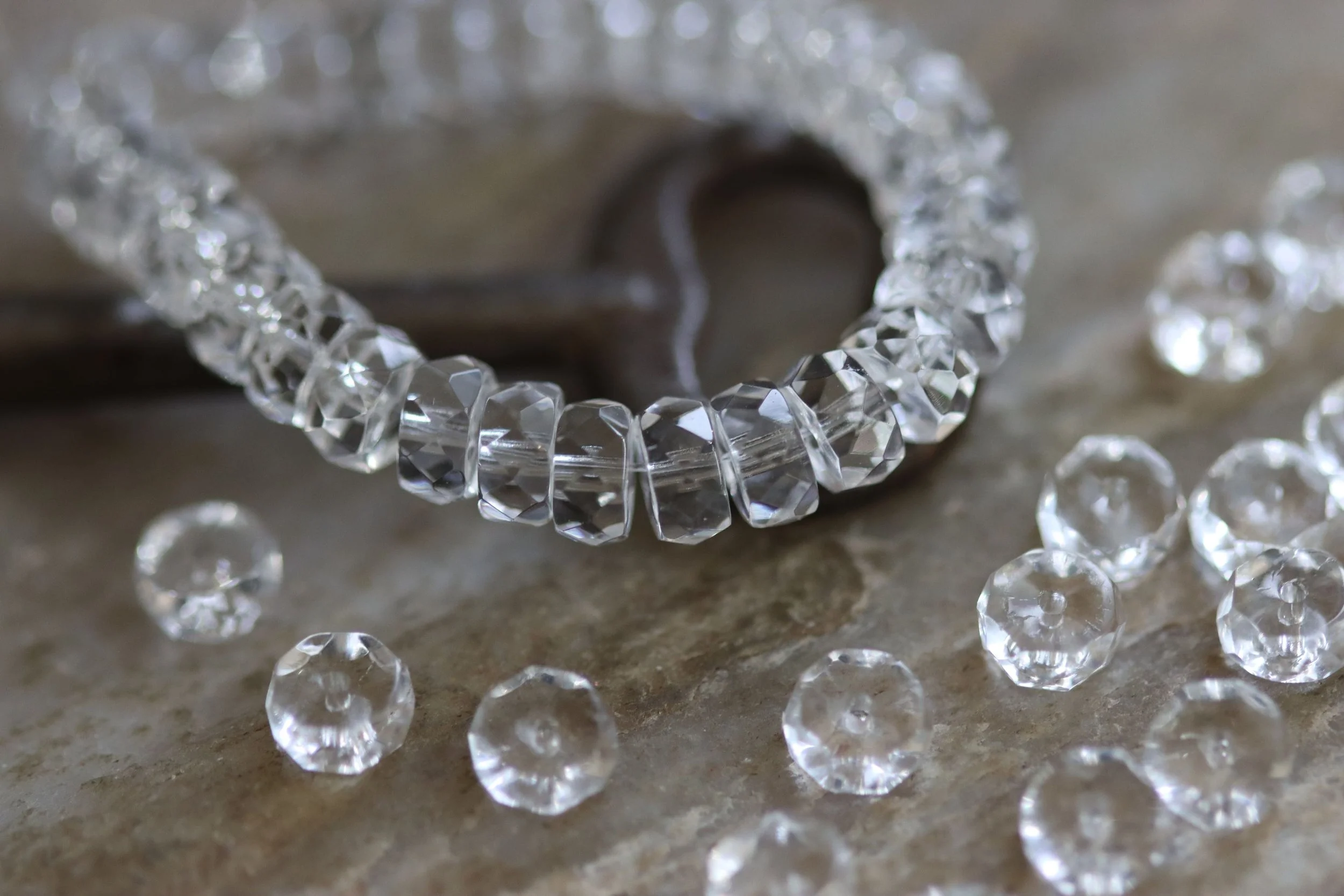 Transparent Faceted Heishi Czech Glass Beads 6x3mm