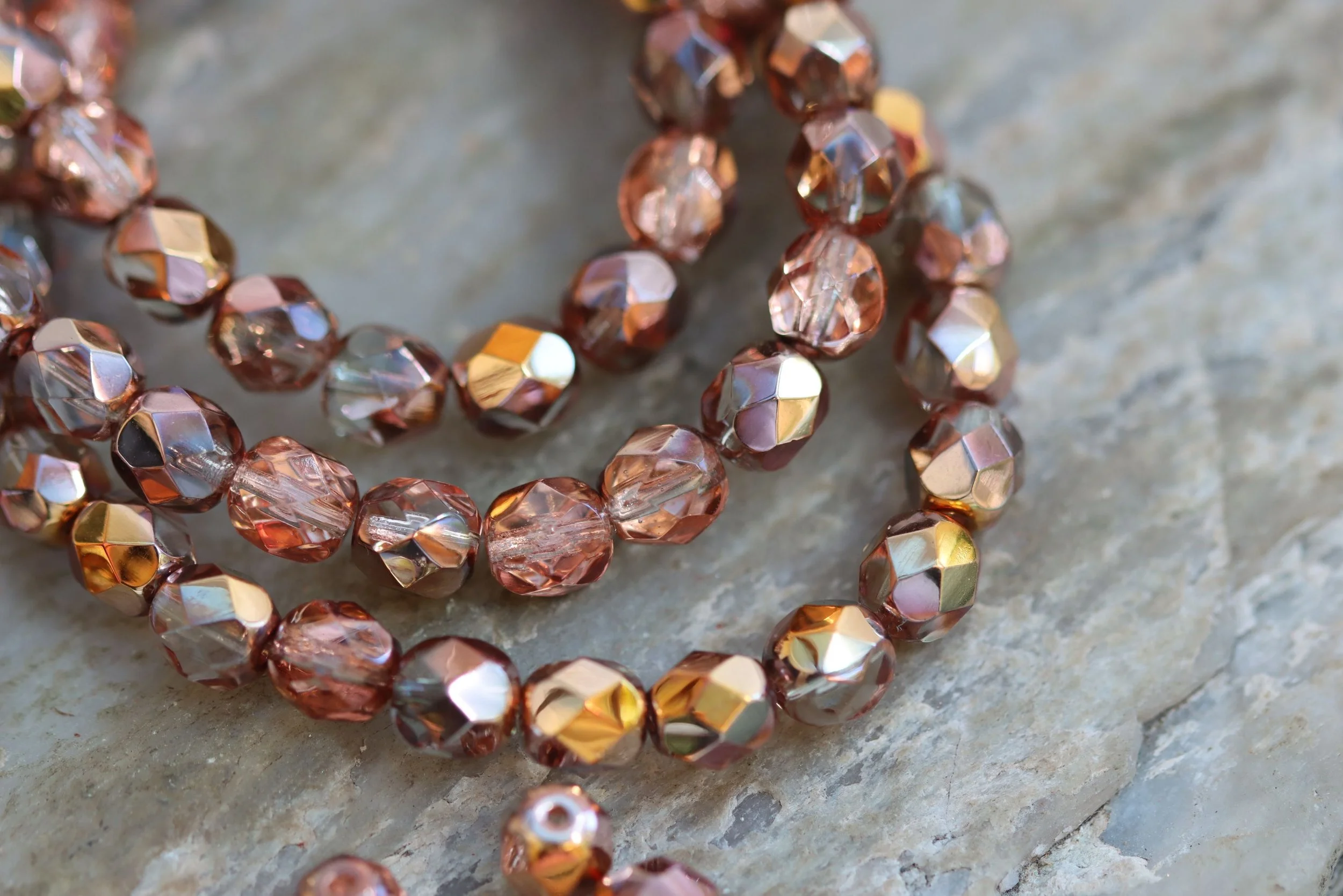 6mm Apollo Gold Fire Polish Round Czech Glass Beads