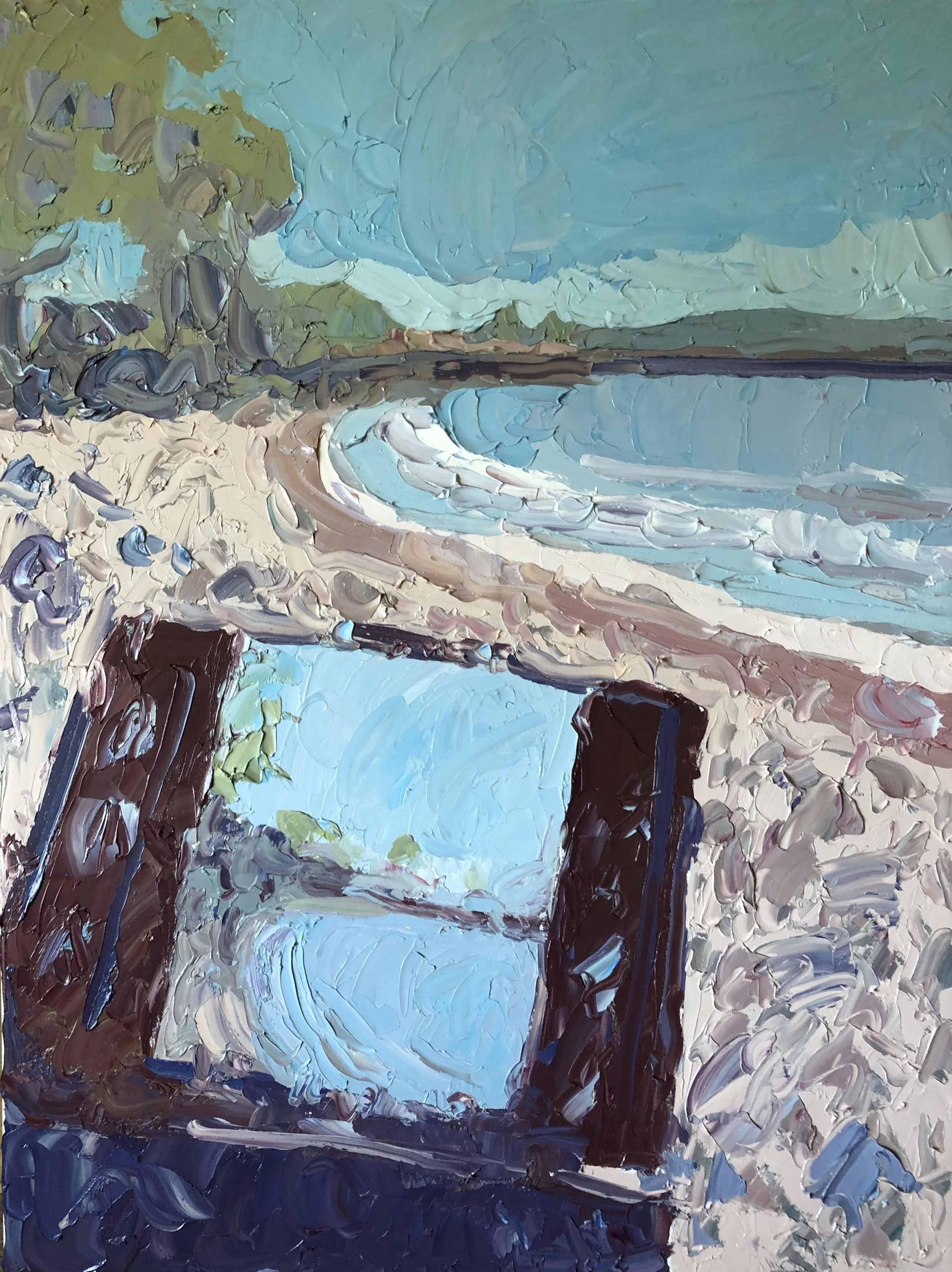 "San Quentin Beach," 36"x48," Watersoluble oil